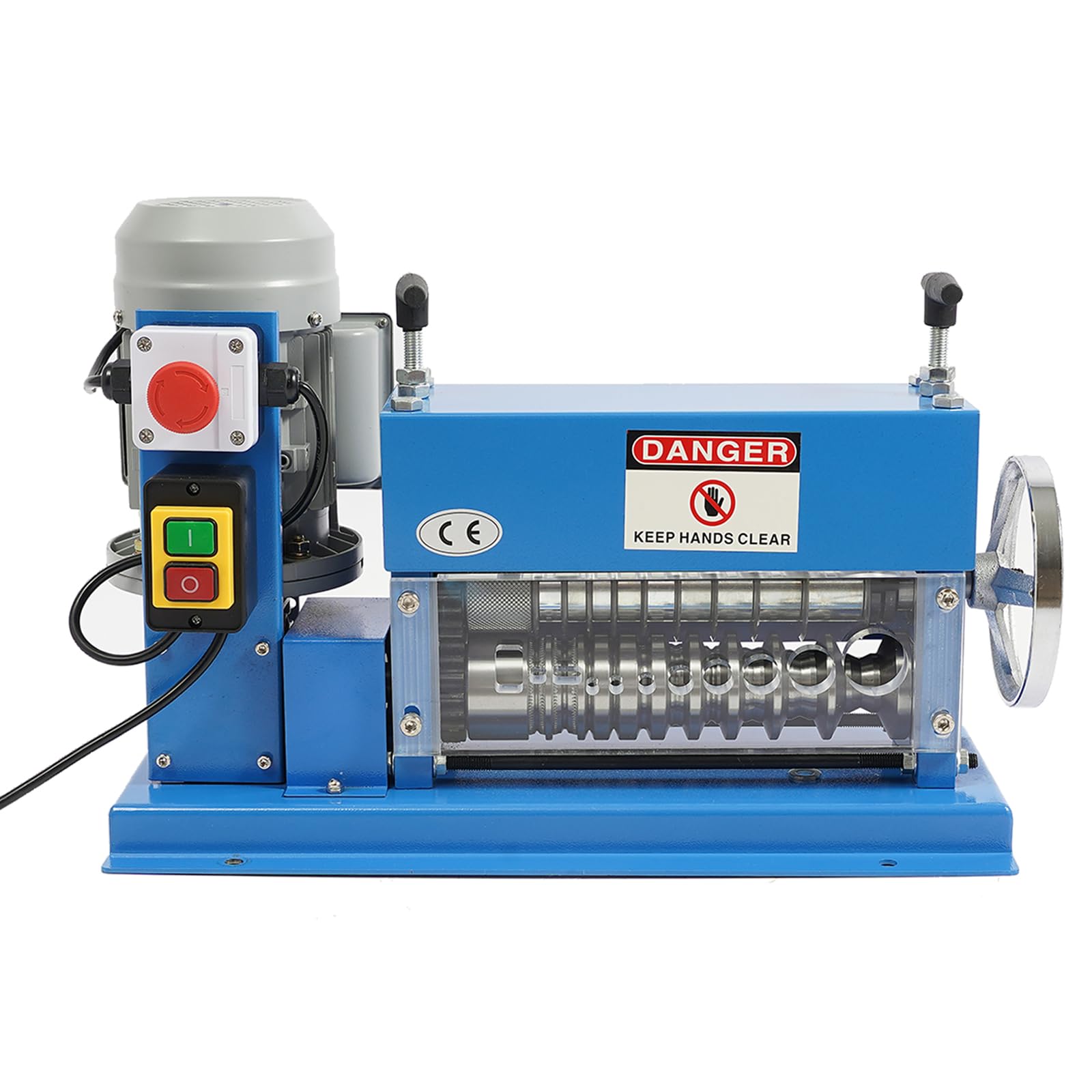 Fridgestea Electric Wire Stripping Machine 370W Wire Stripper 11 Channels 10 Blades, Cable Stripper 1.5-38mm, Electric Wire Stripping Machine for Copper Recycling, Dual-Use, Emergency Stop, 65ft/min