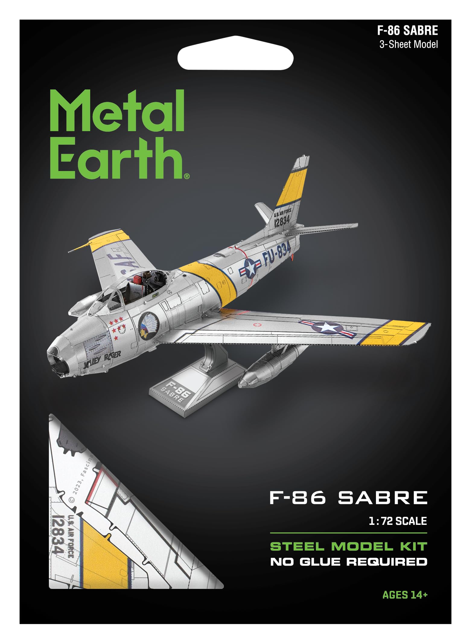 Metal Earth F-86 Sabre Aircraft 3D Metal Model Kit Fascinations - Image 6