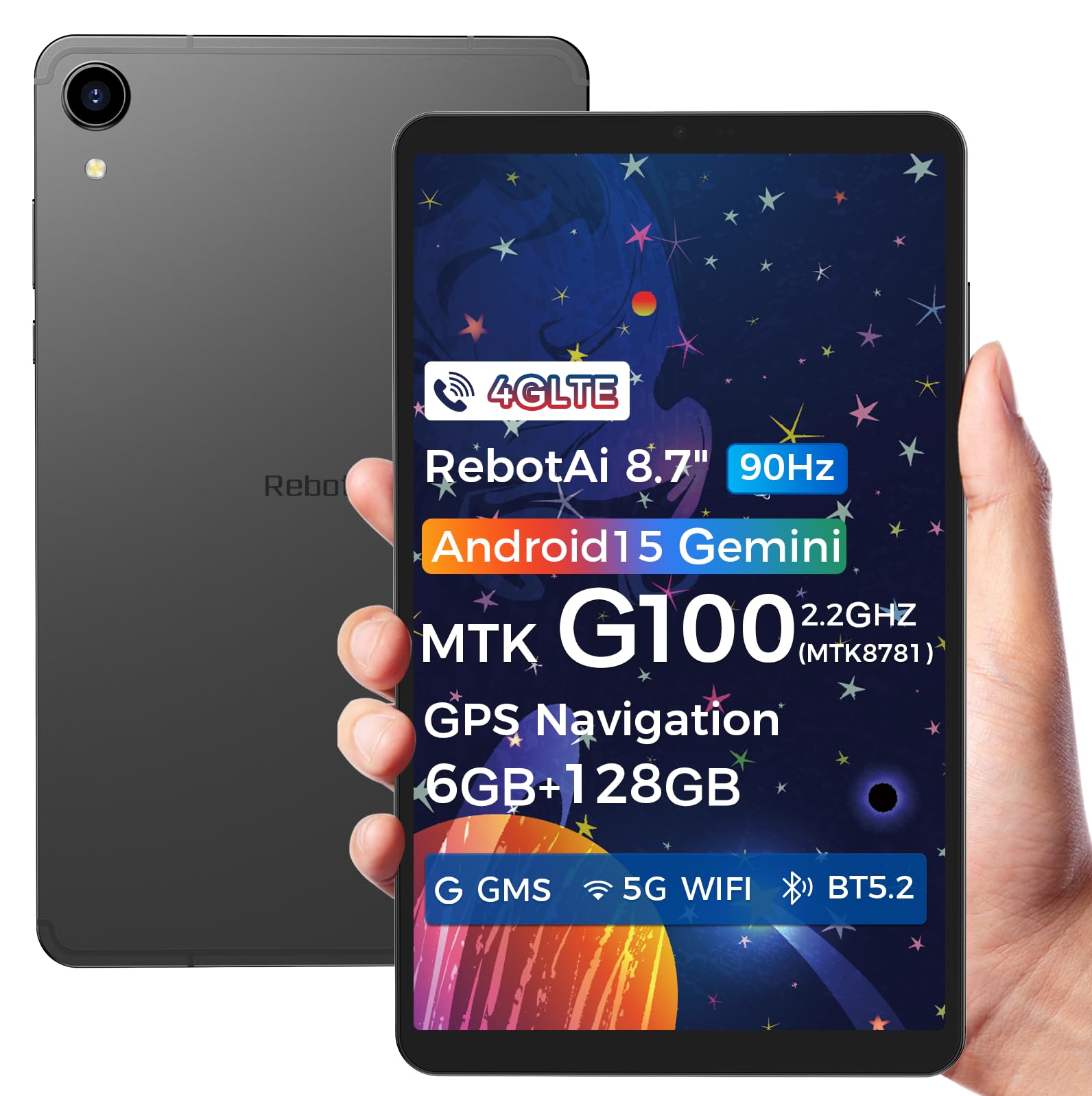 RebotAi 2026 Tablet 10 Pollici Android 15 con con Gemini AI, 18GB