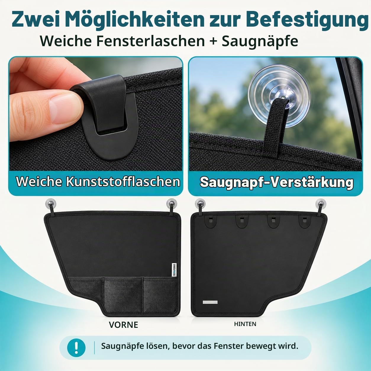 Durapower Auto-Türschutz für Hunde, extra groß und dick, Kratzfest, wasserdicht, für LKW, Innenverkleidung, SUV, universal, 600D, Schwarz, 2 Stück