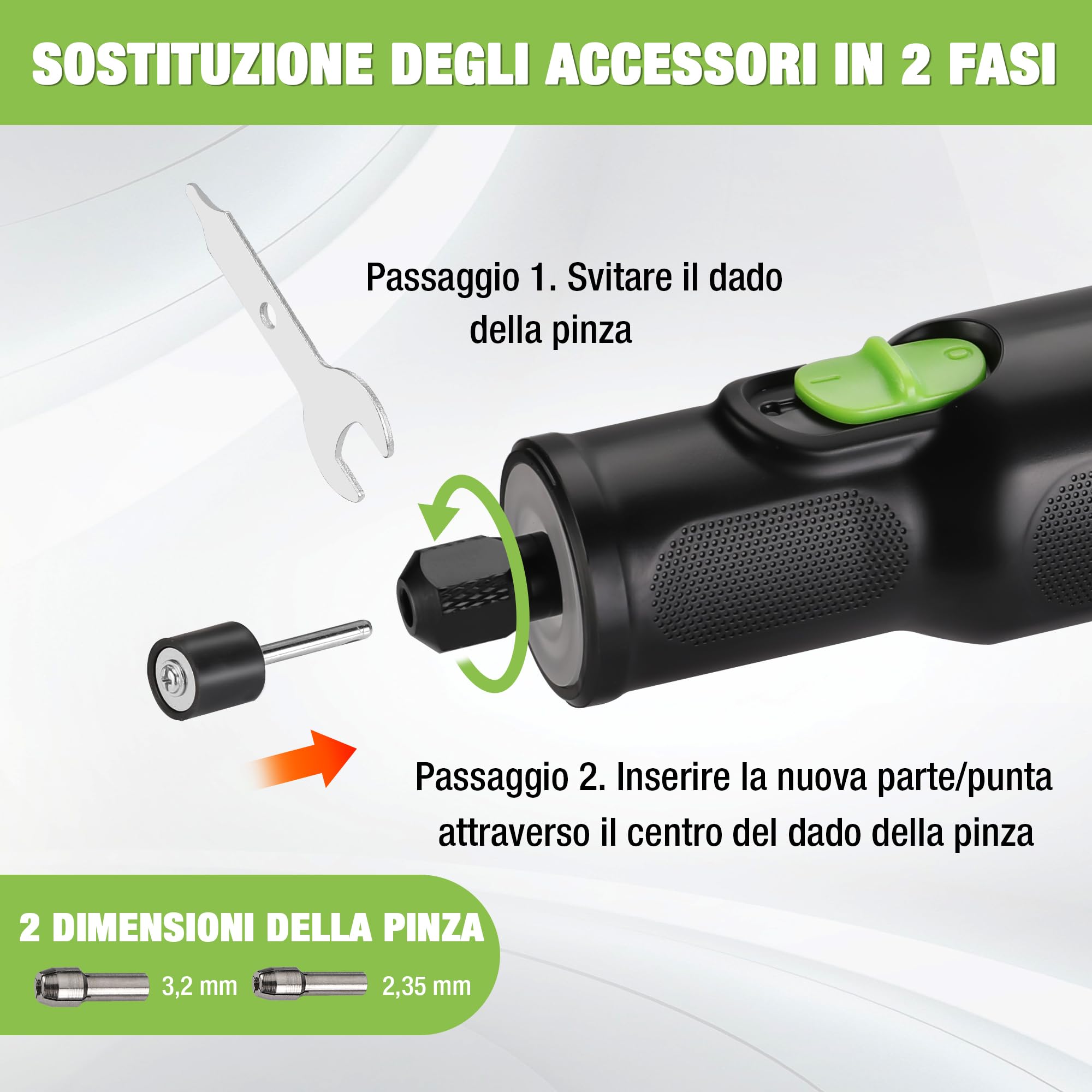 WORKPRO Utensile Rotante 7,2 V con 117 Accessori, Mini Trapano 6 Velocità 30000 giri/min, Borsa di Stoccaggio