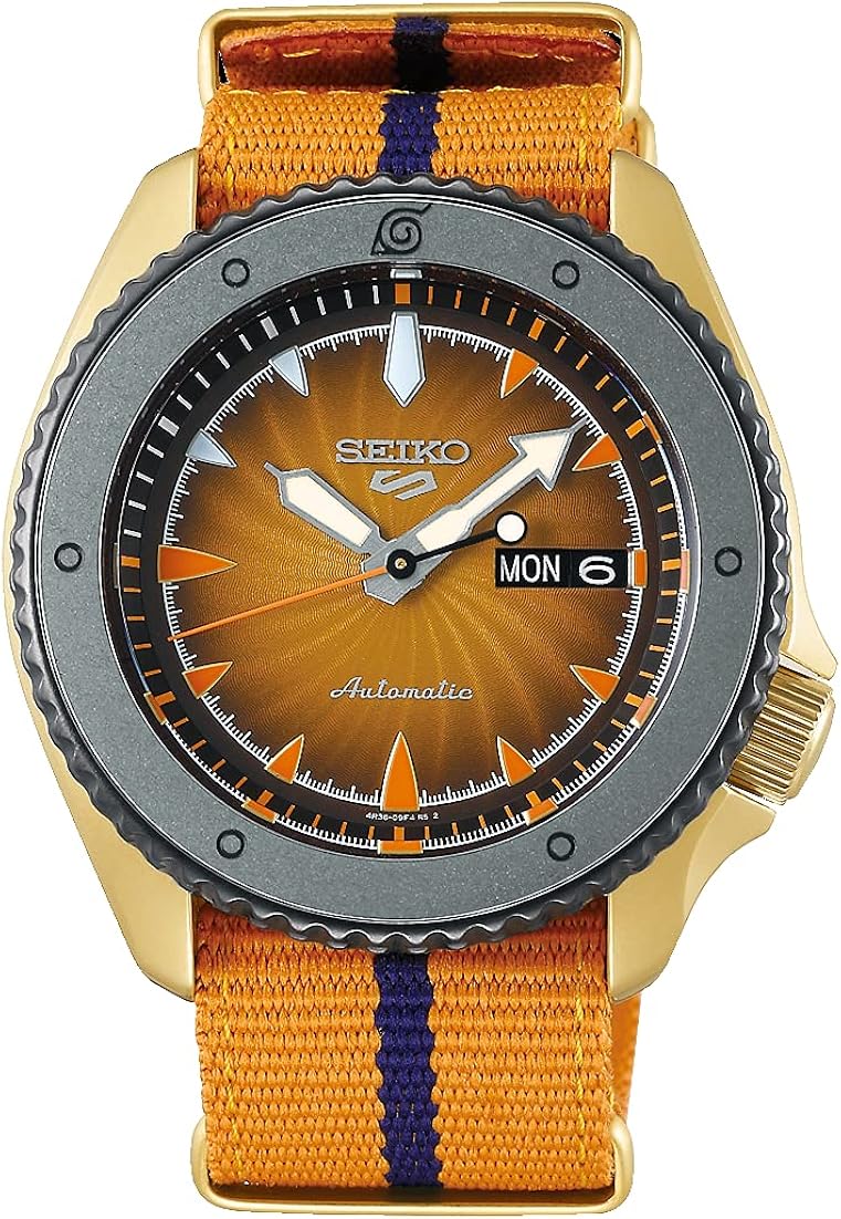 Miniatura 4 de Seiko 5 Sports Boruto Naruto - Reloj automático con esfera naranja SRPF70K1 Naranja Reloj deportivo