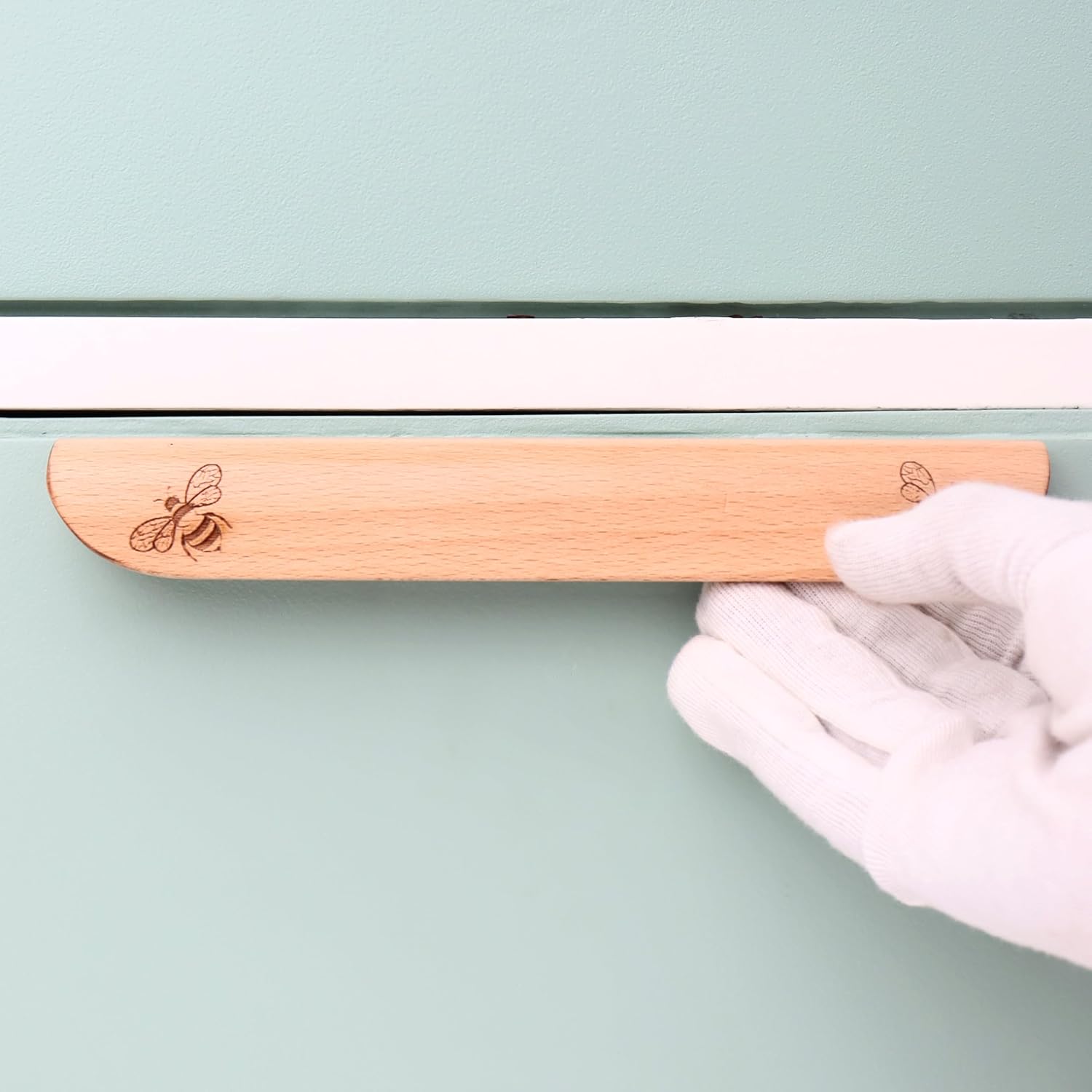 Indian Shelf 6 Pieces Wood Bee Cabinet Cup Pulls Cup Drawer Handles for Door Wardrobe Dresser Kitchen Cupboard Kids Room Furniture