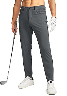 Men's Stretch Golf Pants with 6 Pockets Slim Fit Dress Pants for Men Travel Casual Work
