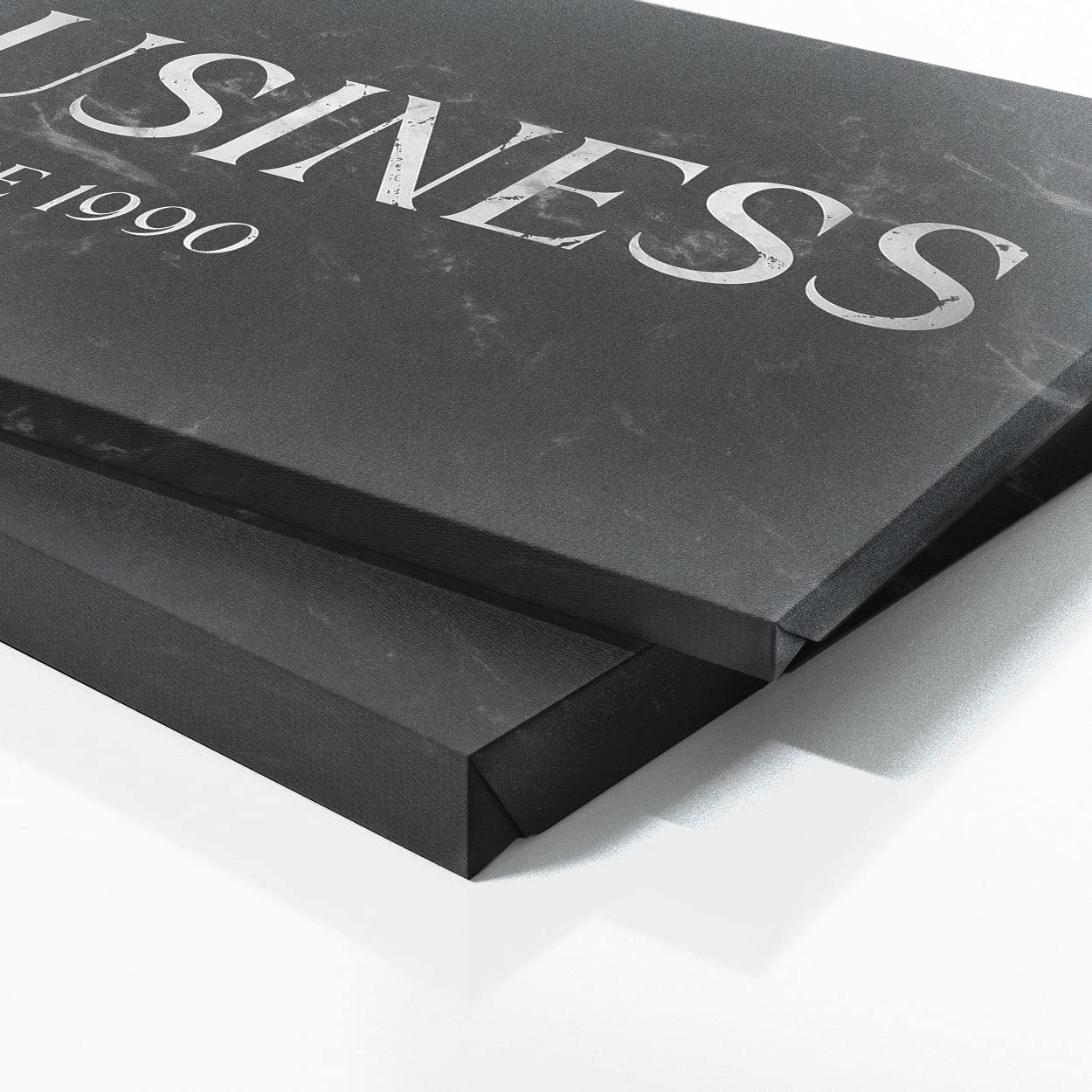 Sense Canvas Personalizado Your Business Company mármol negro cartel personalizado lienzo arte tu tienda – decoración del hogar arte de pared impresión póster pintura grande 40 x 16 / 0.75 pulgadas