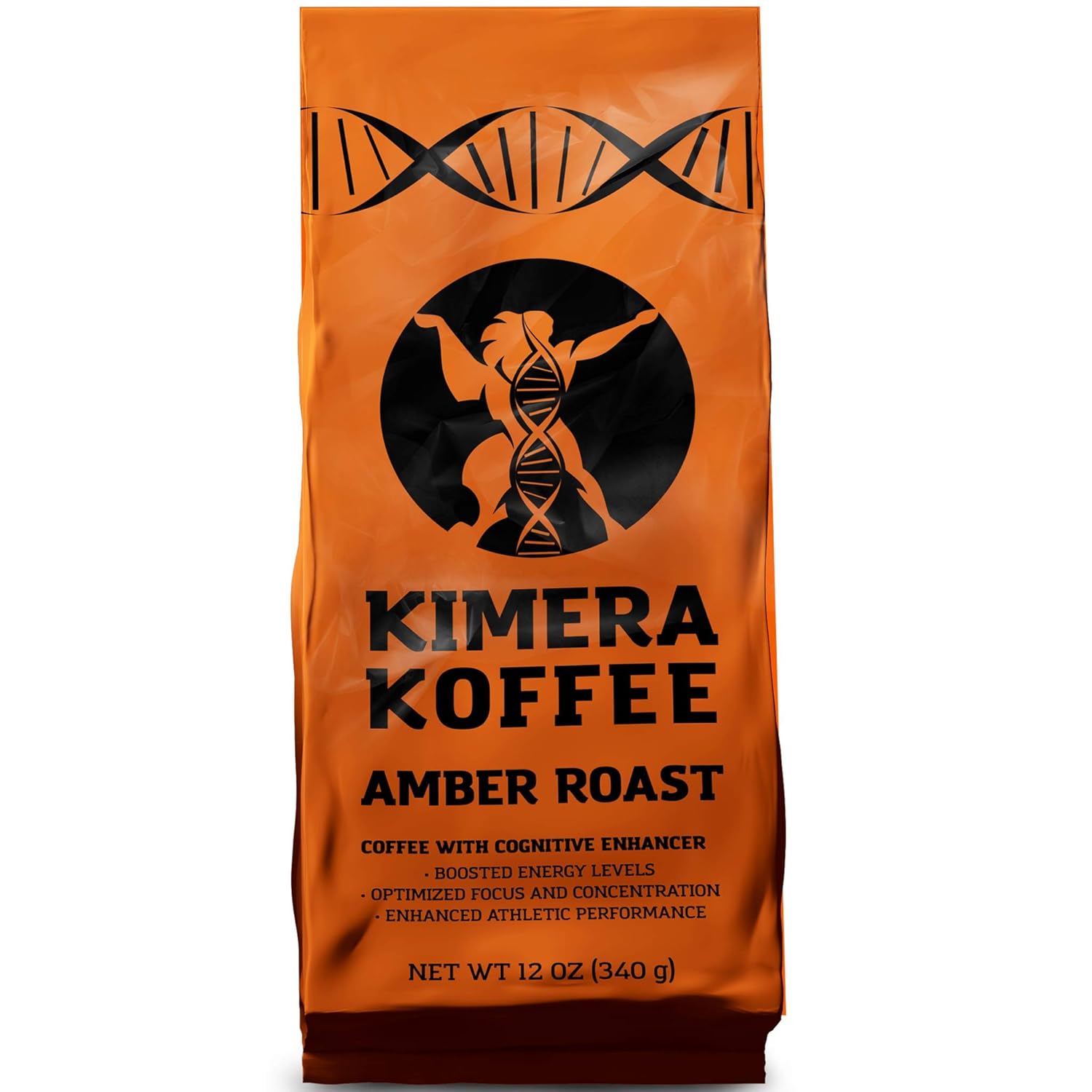 Kimera Koffee - Organic Honey Processed Light Roast Ground Coffee | Amber Blend | Infused with Brain Vitamins |Taurine, Alpha GPC, DMAE, and L-theanine | Enhance Cognitive Stamina | Optimize Focus &amp; Concentration | Enhance Athletic Performance | 12oz