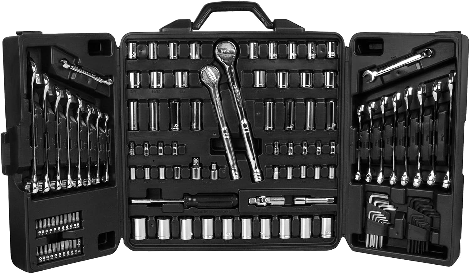 Flаѕh Dеаlѕ - 70% оƒƒ Performance Tool W1525 SAE/Metric Tri-Fold Mechanic's Tool Set for Auto Repairs, Gray, 1/4, 3/8 & 1/2 Drive, 125 Pieces