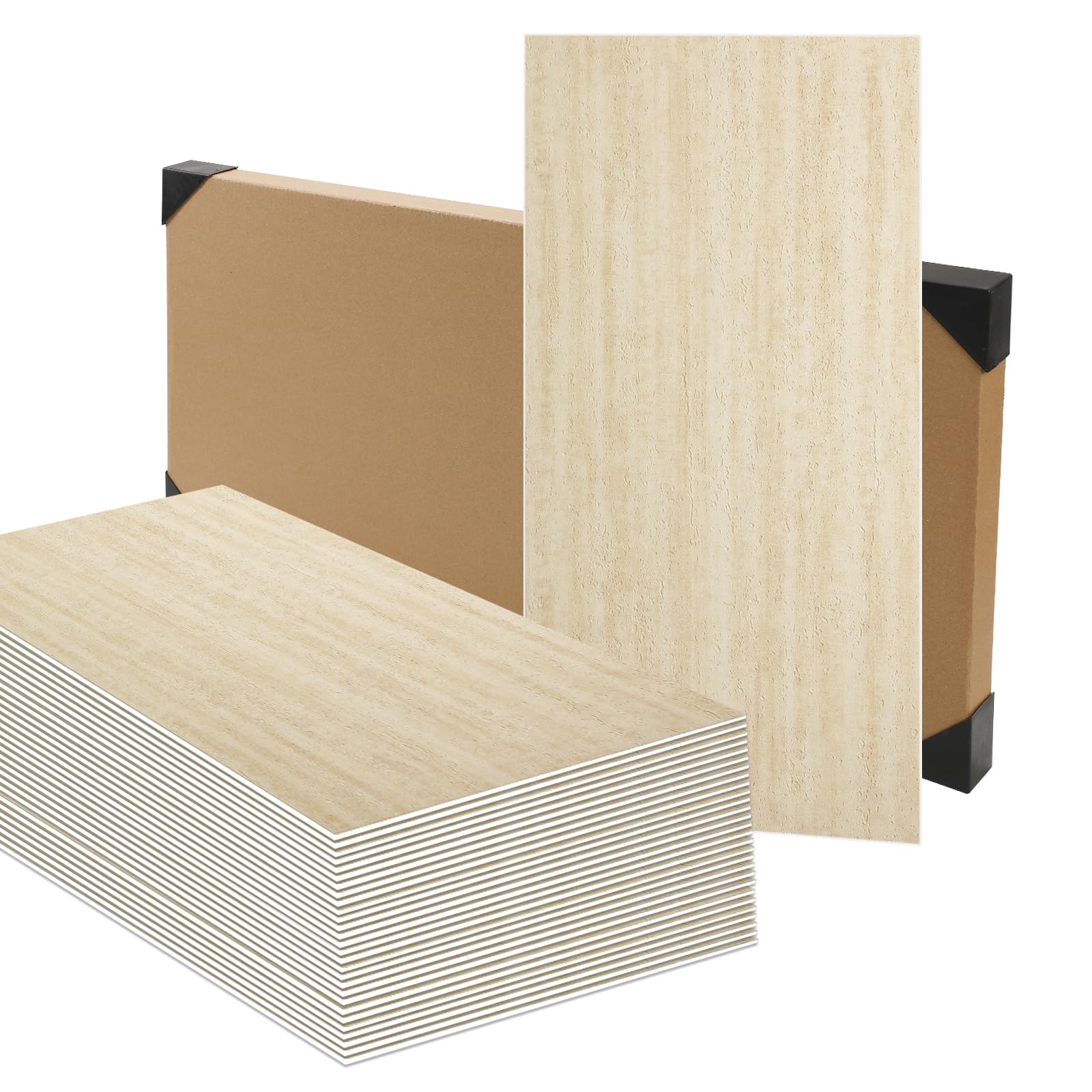 10PCS Beige Concrete Effect Self Adhesive Wall Panels, Industrial Decorative Cement Effect Peel and Stick Acoustic Wall Panels For Living Room Bedroom, 2.5mm Thick, Interior & Exterior Design, 60x30cm