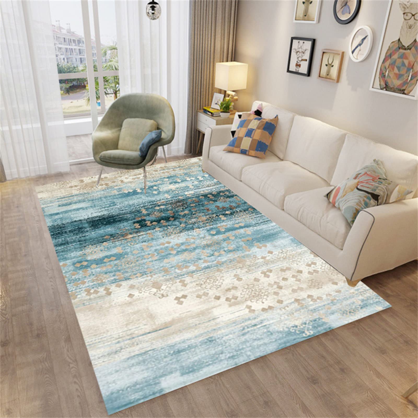 Tapis salon poil court soft touch et facile à nettoyer pour chambre ado