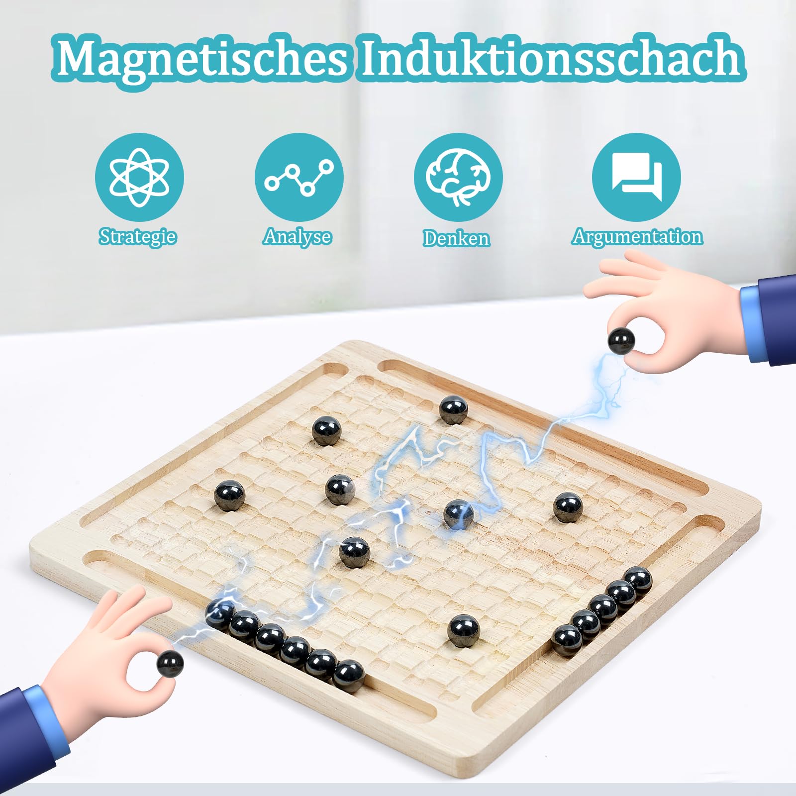 Magnetisch Reisschaakspel – Draagbaar Bord Met Magnetische Stukken, Voor 2 Spelers, Inclusief Opbergtas En Instructies 5 miniatura
