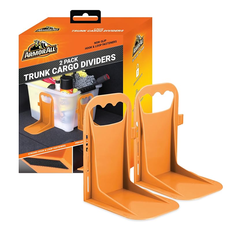 Armor All Organizadores de Carga para Porta-Malas com Fixação Hook & Loop Laranja, Kit com 2 peças