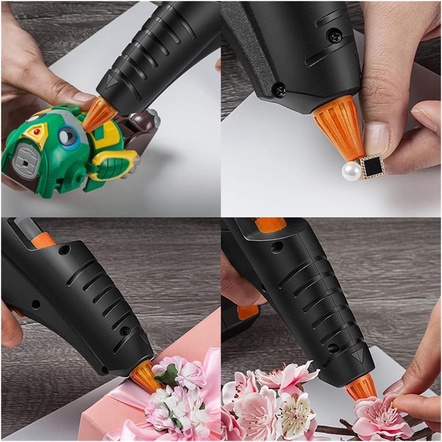 Hot Glue Gun Cordless Hot Melt Glue Gun 80W 12V Rechargeable Battery Wireless Professional Repair Tool Glue Gun for 11mm Glue Stick for DIY Arts, Crafts and Quick Repairs(Set 1)