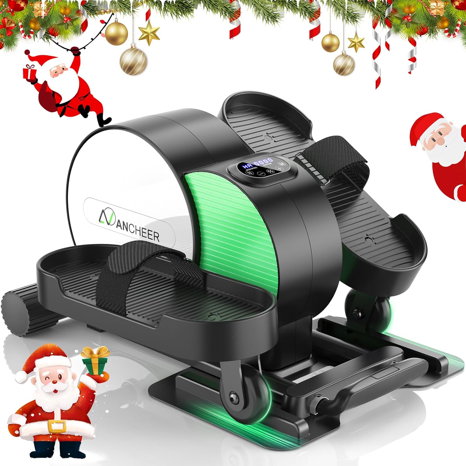 ANCHEER Under Desk Elliptical,Exercise Machine Under Desk for Home,Electric Seated Pedal Exerciser Display Monitor,Ellipse Leg Exerciser as Seen on TV,While Sitting for Seniors with Remote Control