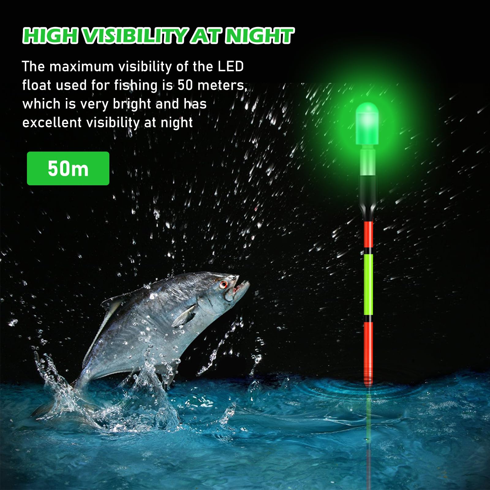 Bordeag 8 Pezzi di Galleggianti Led per Pesca, Luci per Canne da Pesca Notturna, Galleggianti Led per Pesca, Caricabatterie per Galleggianti da Pesca, Luci Led per Pesca Notturna, Galleggianti per