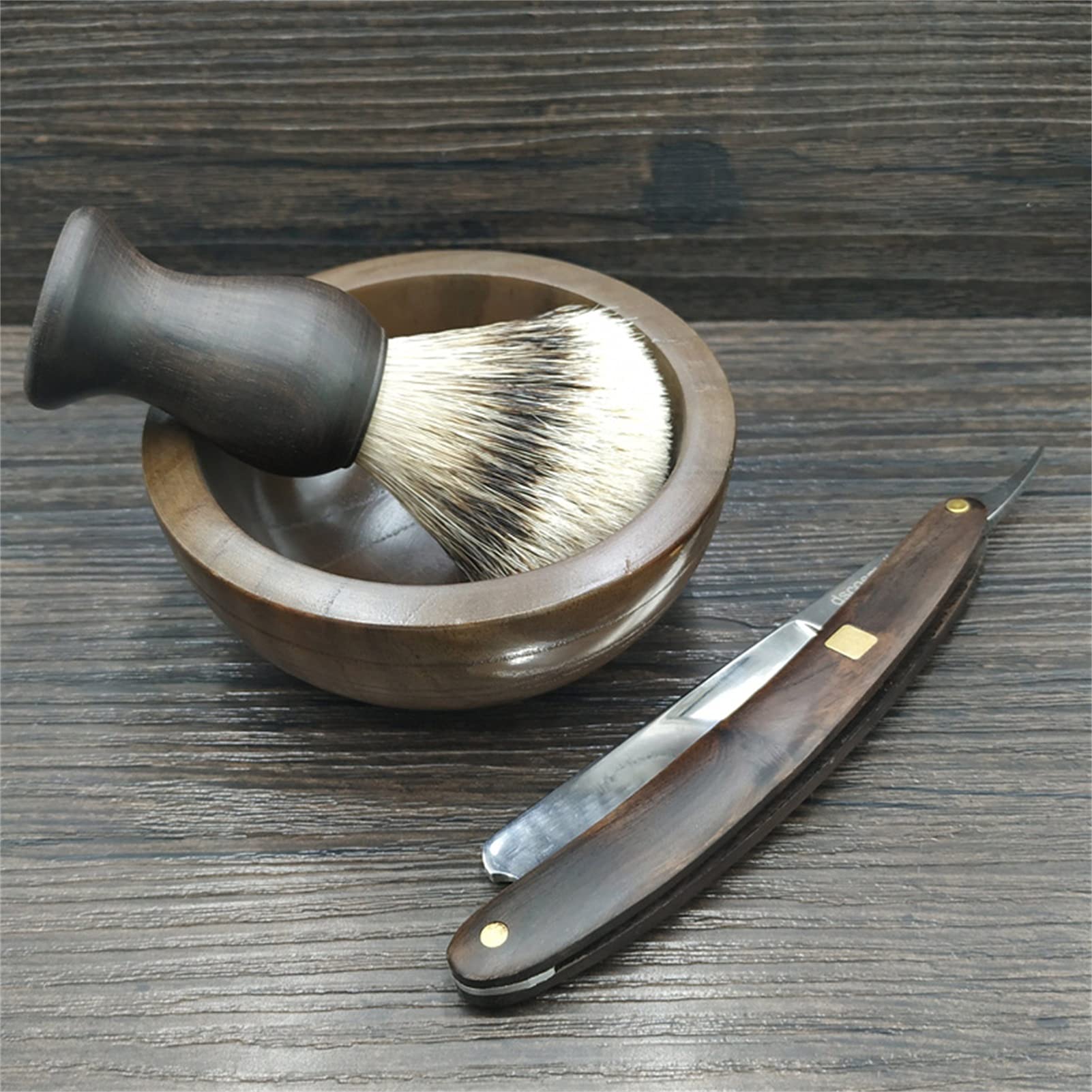 Pennello da Barba Fatto A Mano Pelo di Tasso Puro Barba Pennello in Schiuma Durevole Manico in Resina Uomo Pennello da Barba Bagnato