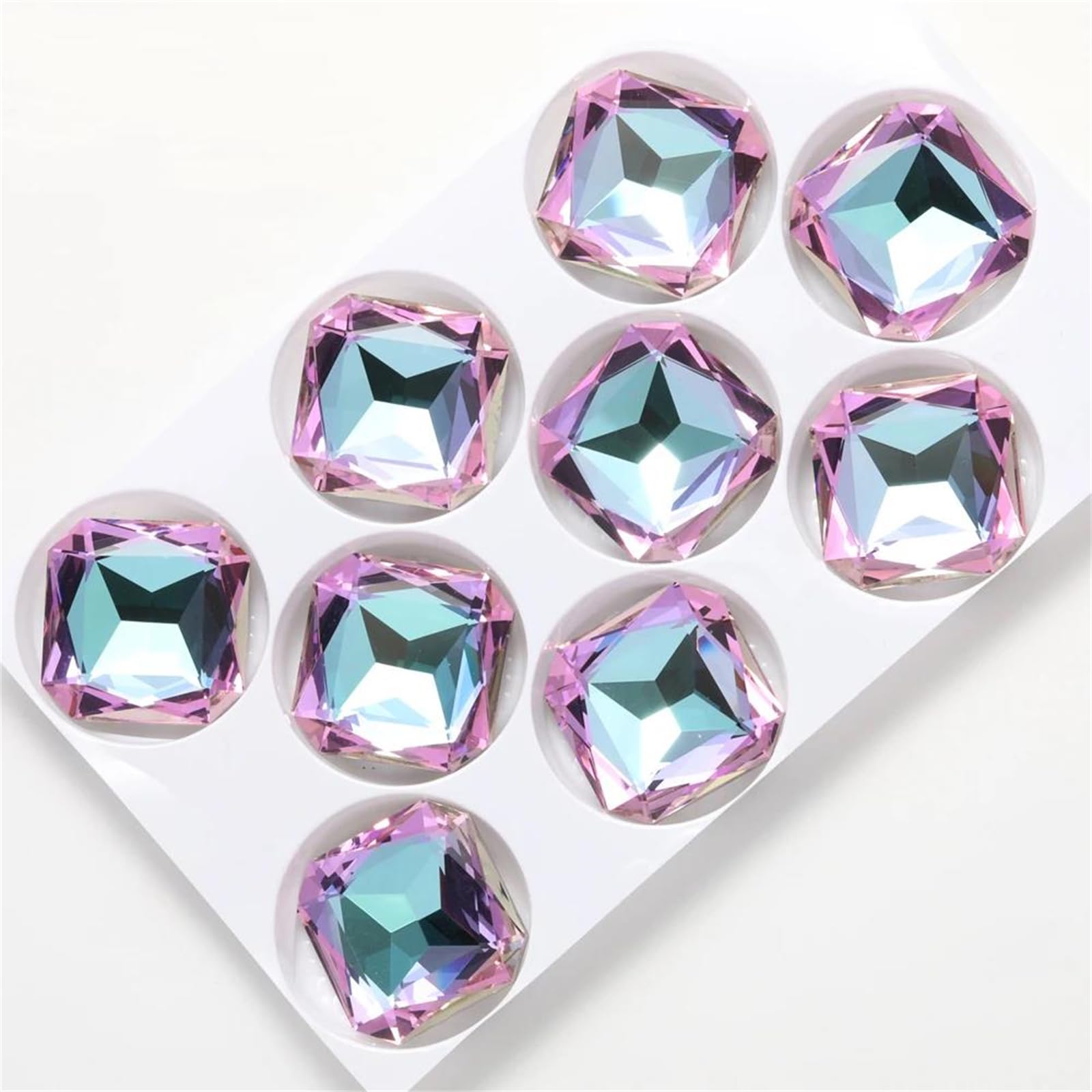Strass carrés octogonaux en verre pointe arrière loisirs créatifs