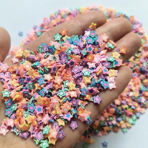 Miniatura 2 de Mo Sheng Accessory 1.41 oz Mini Fimo Polímero Estrellas Rebanadas Arte Diseño Encantos Suministros Rebanadas de Arcilla DIY Artesanía (Estrellas)