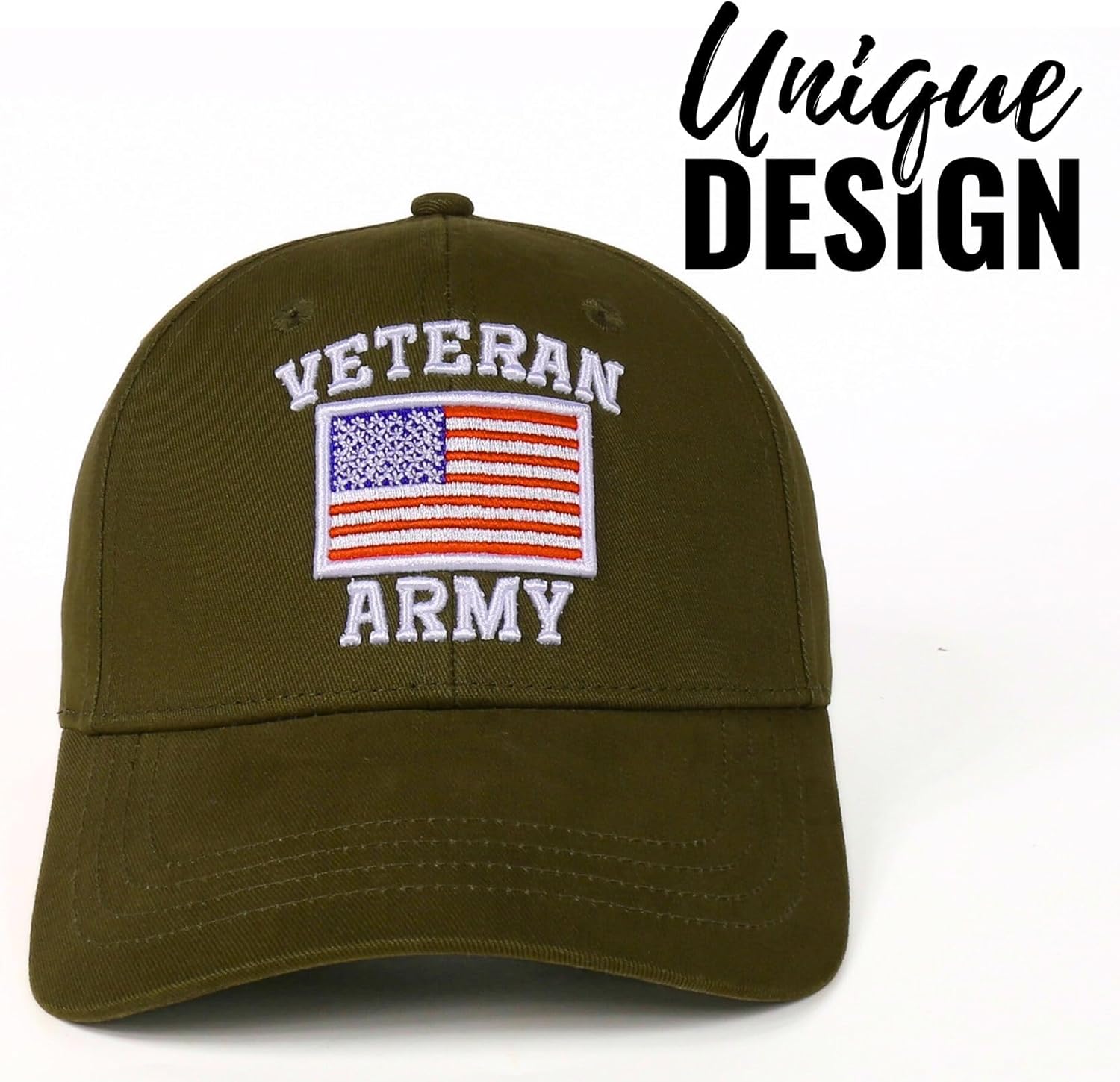 InnoBeta Veterans Day Gifts, Vietnam Veteran Appreciation Gifts for Military Army Men, Baseball Structured Cap for Husband, Dad, Uncle, Grandpa, Green - Image 4