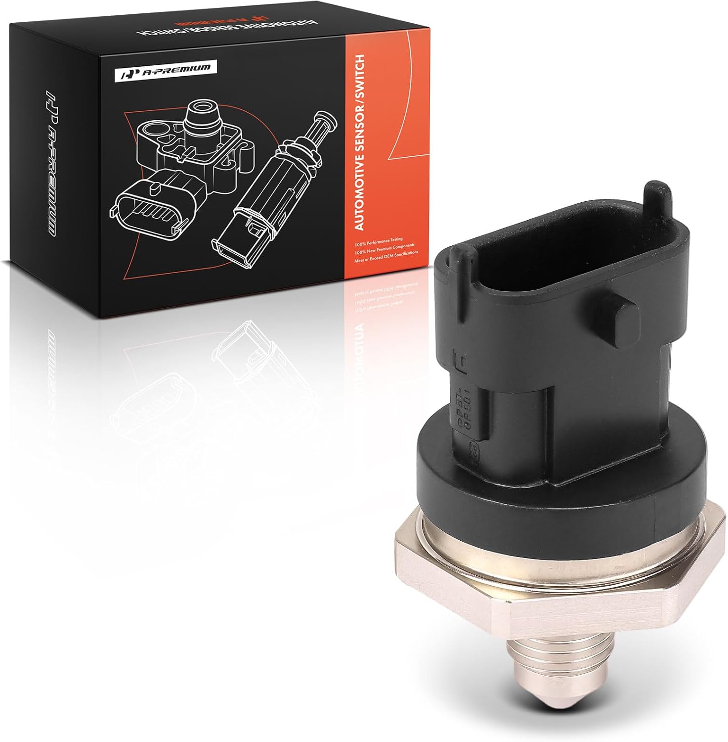 A-Premium Fuel Pressure Sensor [3 Pins] Compatible with Hyundai Sonata, Santa Fe, Accent, Tucson, Genesis, Veloster, Equus, Elantra GT & Kia Soul, Optima, Sorento, Forte, Rio, Sedona, Cadenza, K900