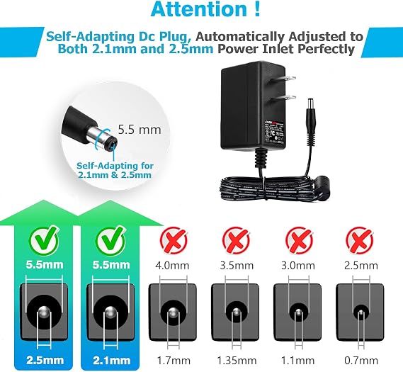 Chanzon 12V 0.5A 6W Power Supply AC DC Switching Adapter, 12 Volt .5a AC/DC Wall Wart Converter Transformer, 100-240v 50 60HZ Input with 12vdc 500ma Output