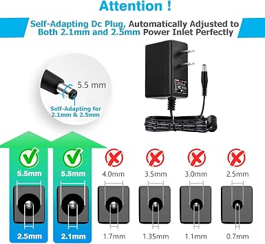 Chanzon 12V 0.5A 6W Power Supply AC DC Switching Adapter, 12 Volt .5a AC/DC Wall Wart Converter Transformer, 100-240v 50 60HZ Input with 12vdc 500ma Output