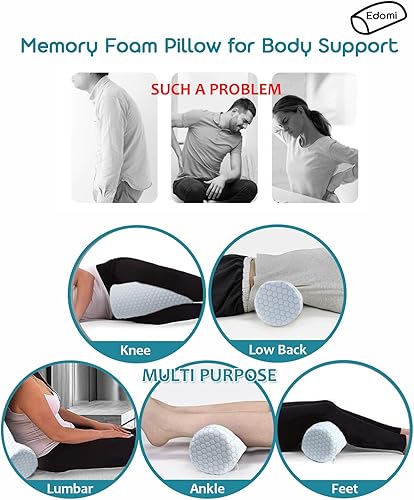 Miniatura 7 de Almohada cervical para dormir, almohada refrescante para yoga, almohada cervical redonda decorativa, rodillo de espuma viscoelástica para aliviar el