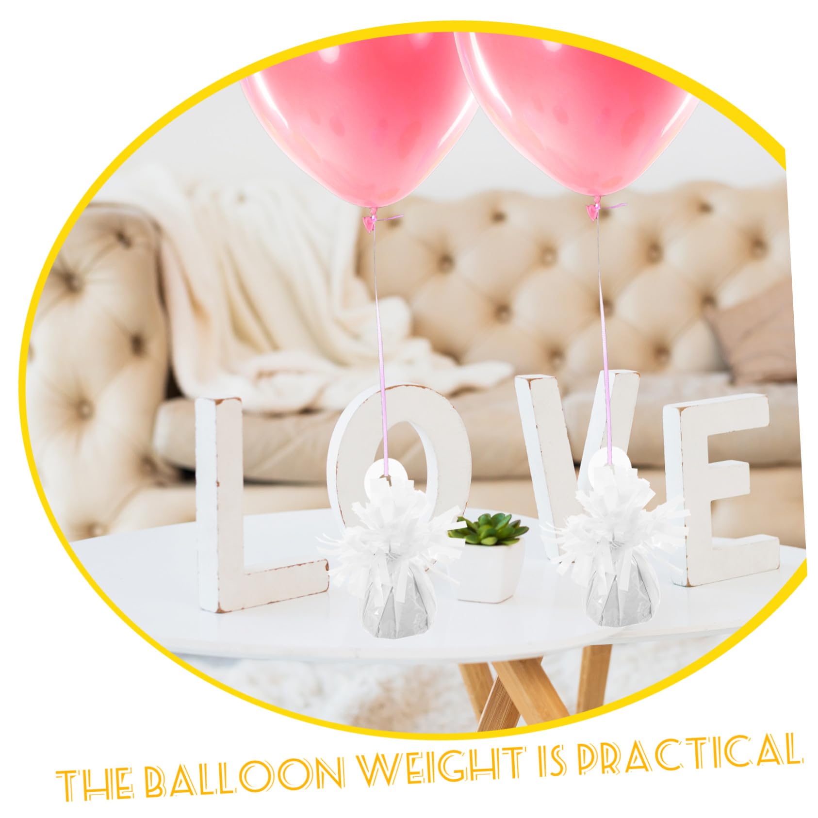 Pesi per Palloncini Pendenti 6 Pezzi Bianco, Accessorio