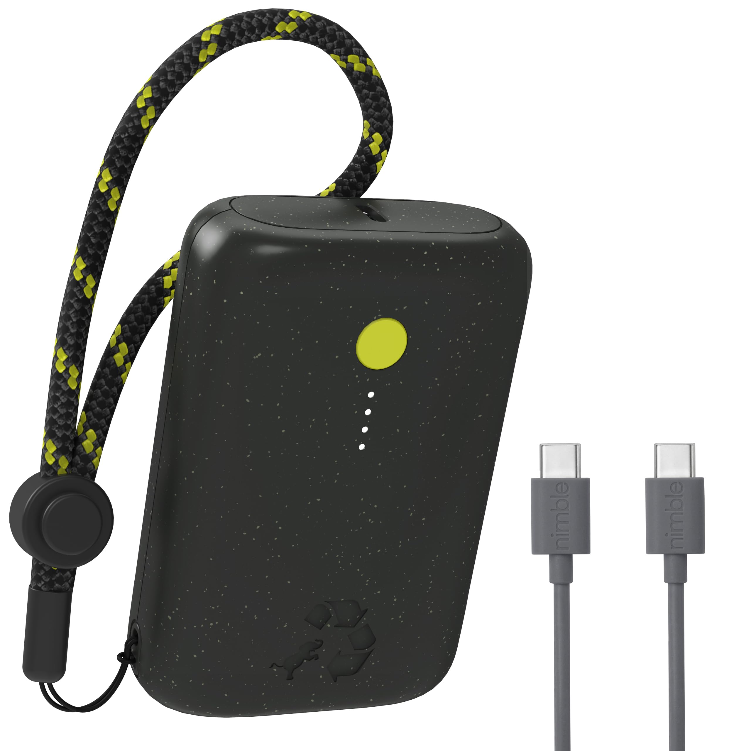 Nimble Champ Portable Charger 10 000mAh Power Bank Fast Charging 20W Dual USB-C Battery Pack with Cable Travel