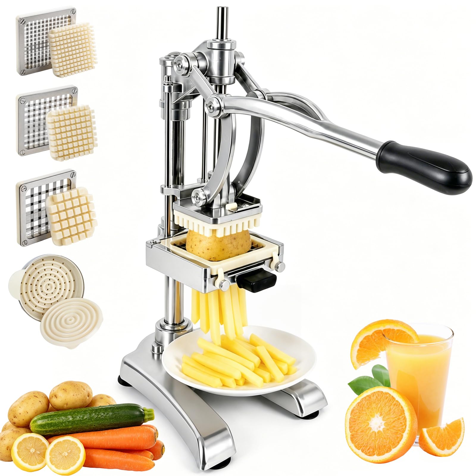 Anatole 2 in 1 Tagliapatate per Patate Fritte & Spremiagrumi Manuale a Leva