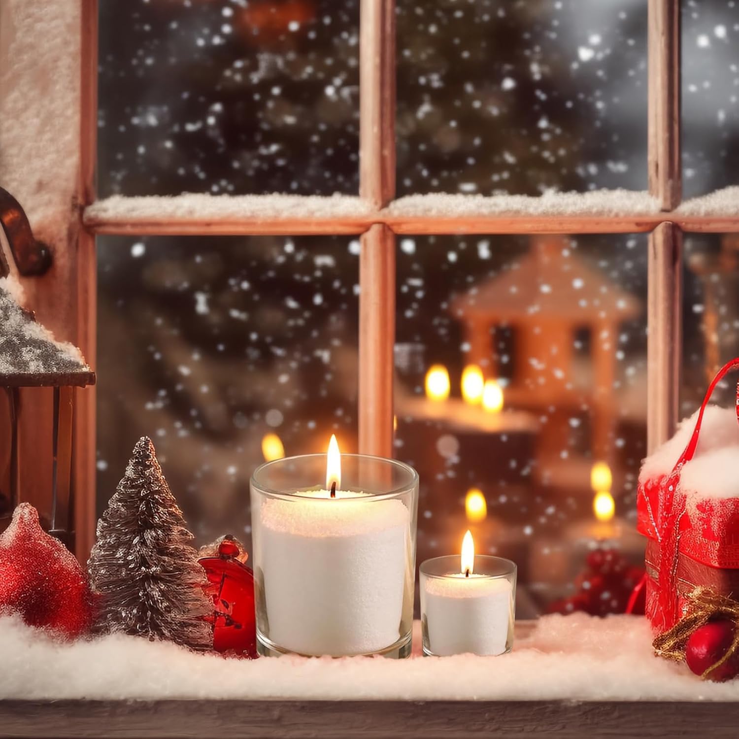 Scented Candle Sand – Candlelit Orchard | 17.6oz Natural Wax Beads with 20 Wicks | Cozy Holiday Aroma, Smoke-Free, 120+ Hours of Festive Light & Warmth