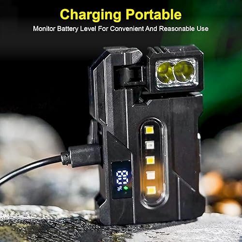 Miniatura 5 de Linterna G5 EDC de 400 lúmenes brillante recargable mini luz con imán giratorio de 180, 3 modos de luz dual, linterna de bolsillo portátil con