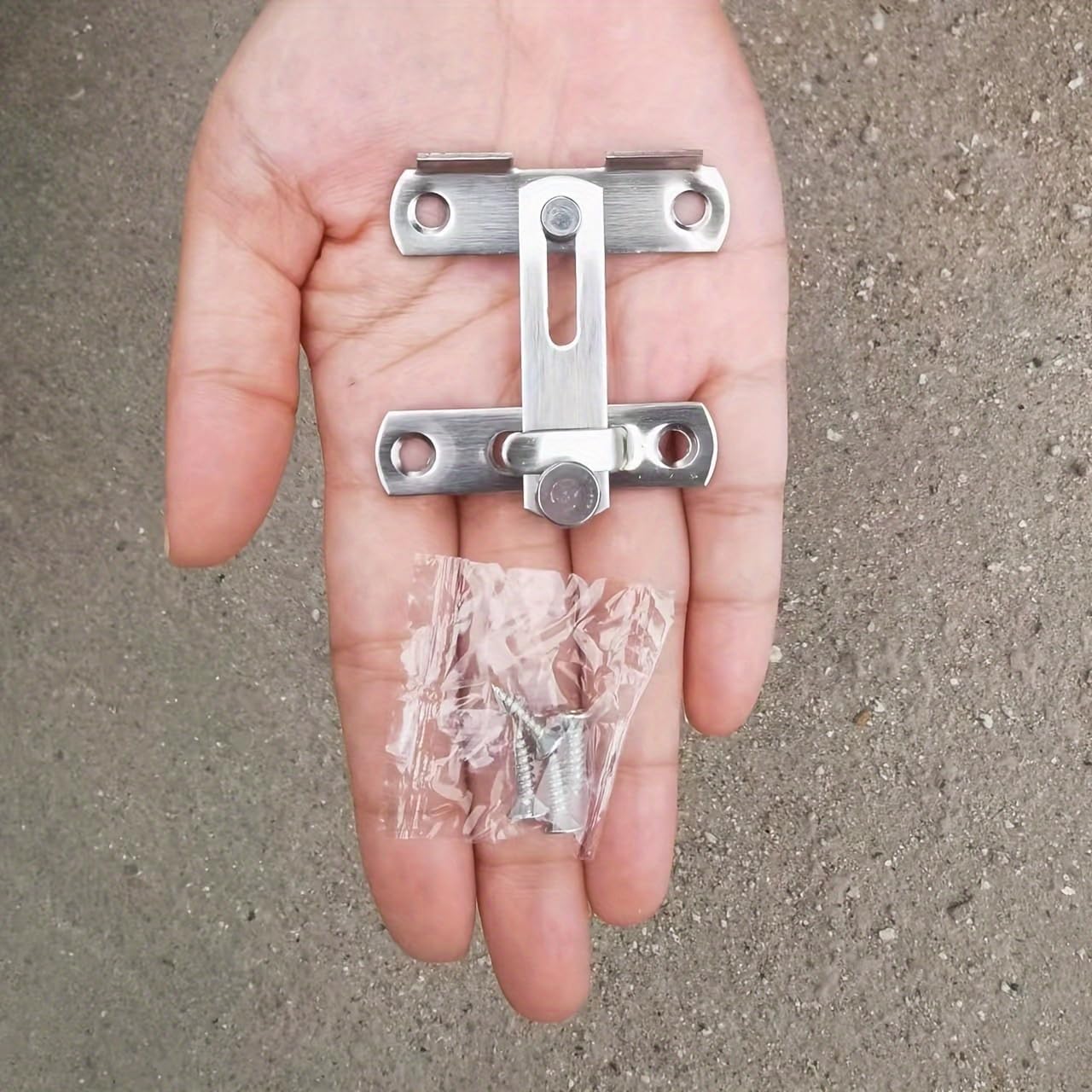 1pc Stainless Steel Door Latch, 90 Degree Angle Lock, Mini Bolt for Home Security, Pet Door, Sliding Doors, Safety Barrel Bolt Lock, Metal Hardware with 36mm Hole Pitch