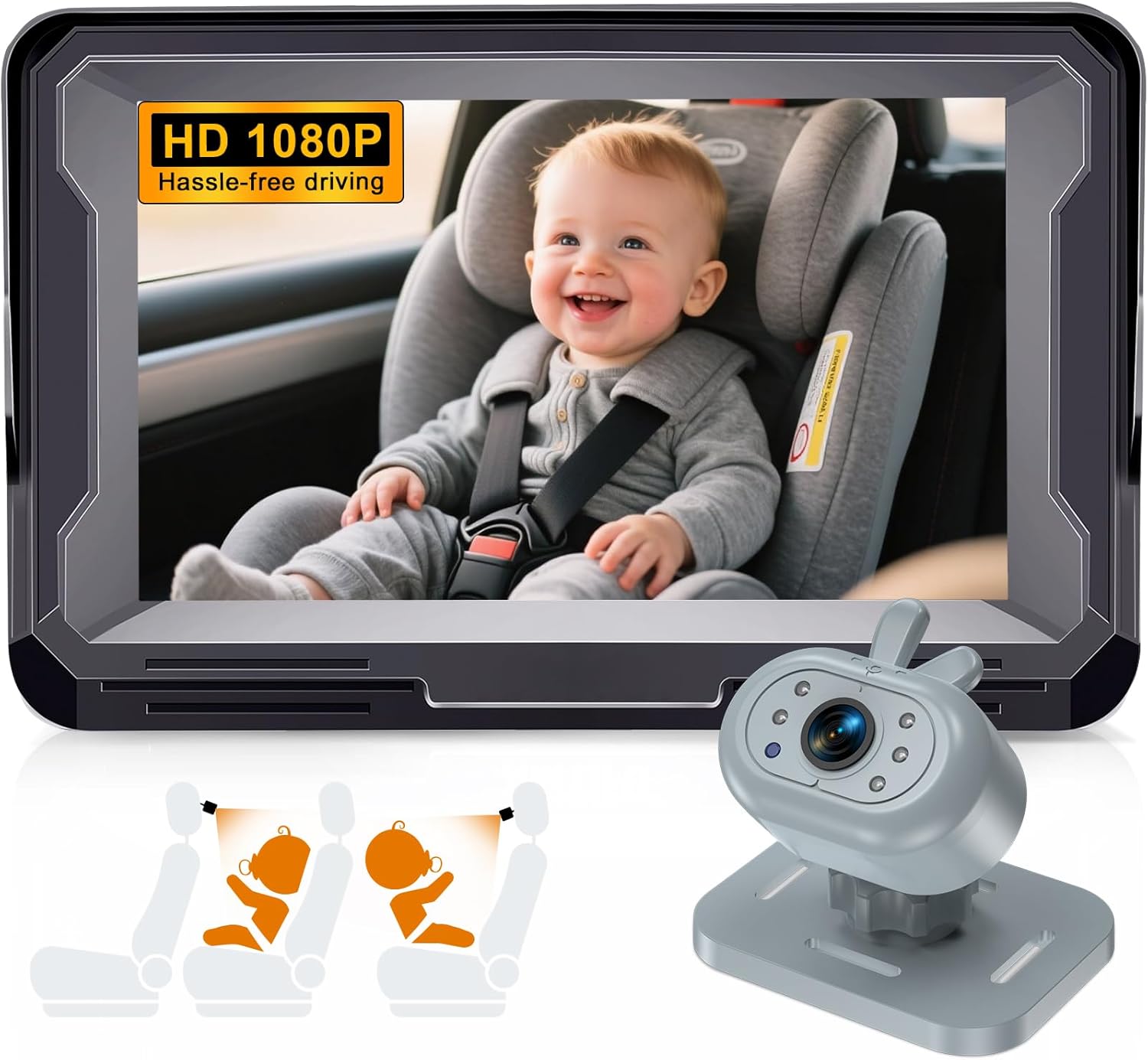 Baby Car Camera Easy Install: Rear-Facing Infant View for Cars SUVs, Clear HD Screen, 4.3 Inch Displ