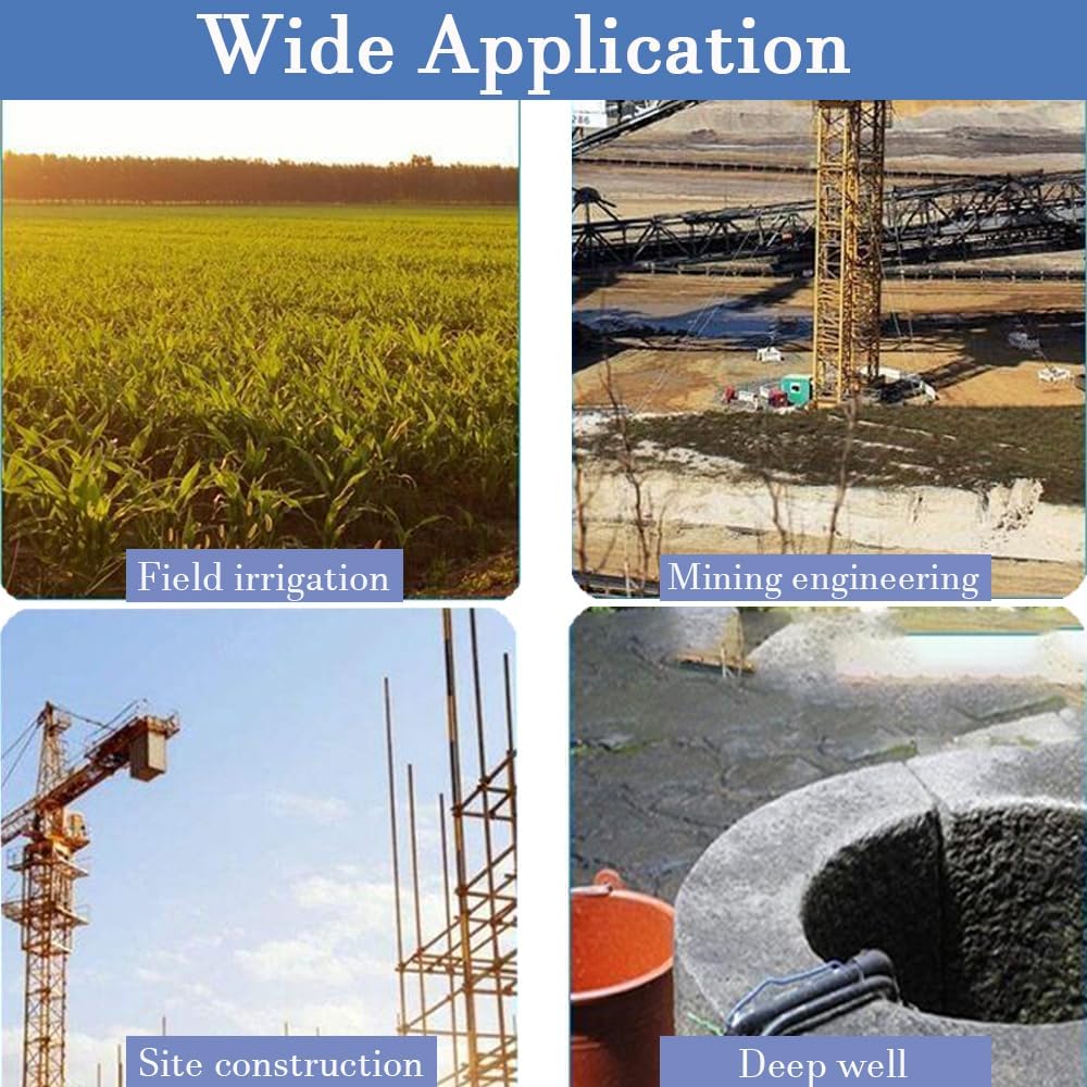 24V DC Solar Deep Well Pump,260W Submersible Water Pump,131FT Lift,Solar Powered Water Pump for Industrial, Irrigation and Home Use (5.5 GPM)