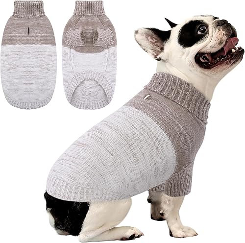Queenmore Small Dog Sweater, Knitted Pullover Puppy Sweater,Cold Winter Pet Swea