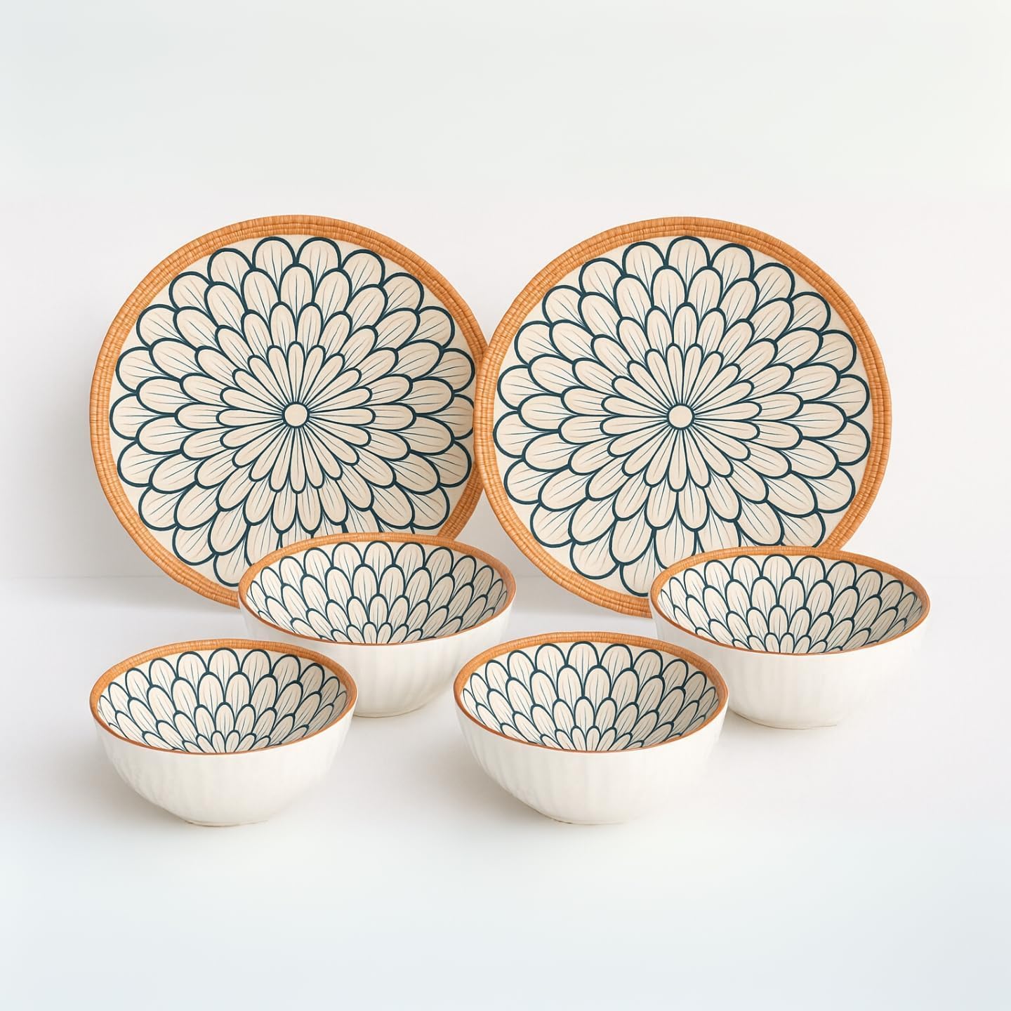 Buy KAJAL.ENTERPRISE Ceramic Dinnerware Set, Petals Print
