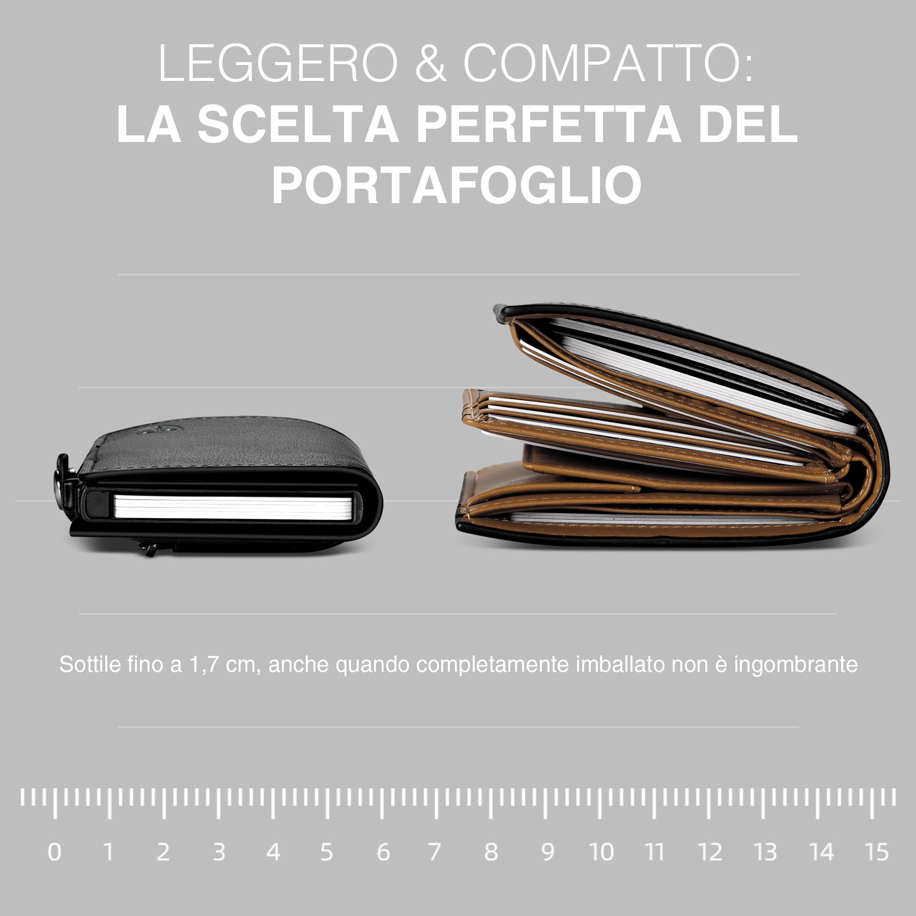 TENBST Portafoglio Uomo Slim, Porta Carte di Credito Piccolo, Portacarte con Protezione RFID Anticlonazione, Porta Tessere Uomo con Portamonete, Regalo Scatola