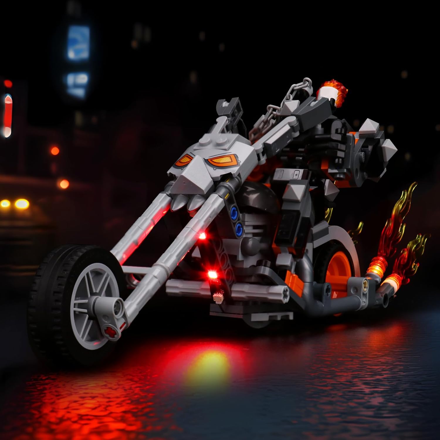 LED Lighting Compatible with LEGO Ghost Rider Mech & Bike 76245, Light Kit Compatible with LEGO 76245, Giving Light to Model, NOT Included The Model Set（Standard Version）