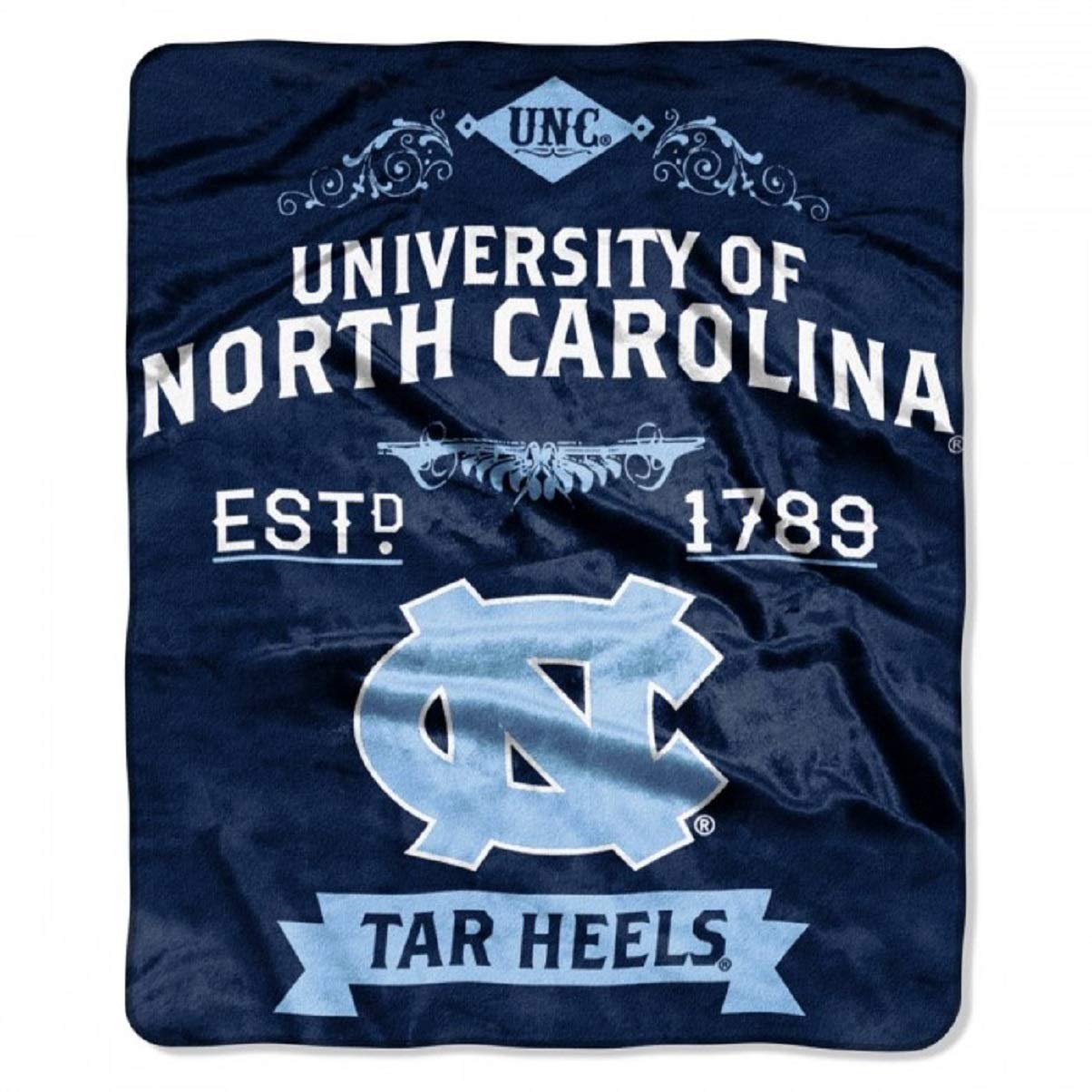 Northwest NCAA North Carolina Tar Heels Unisex-Adult Raschel Throw Blanket, 50