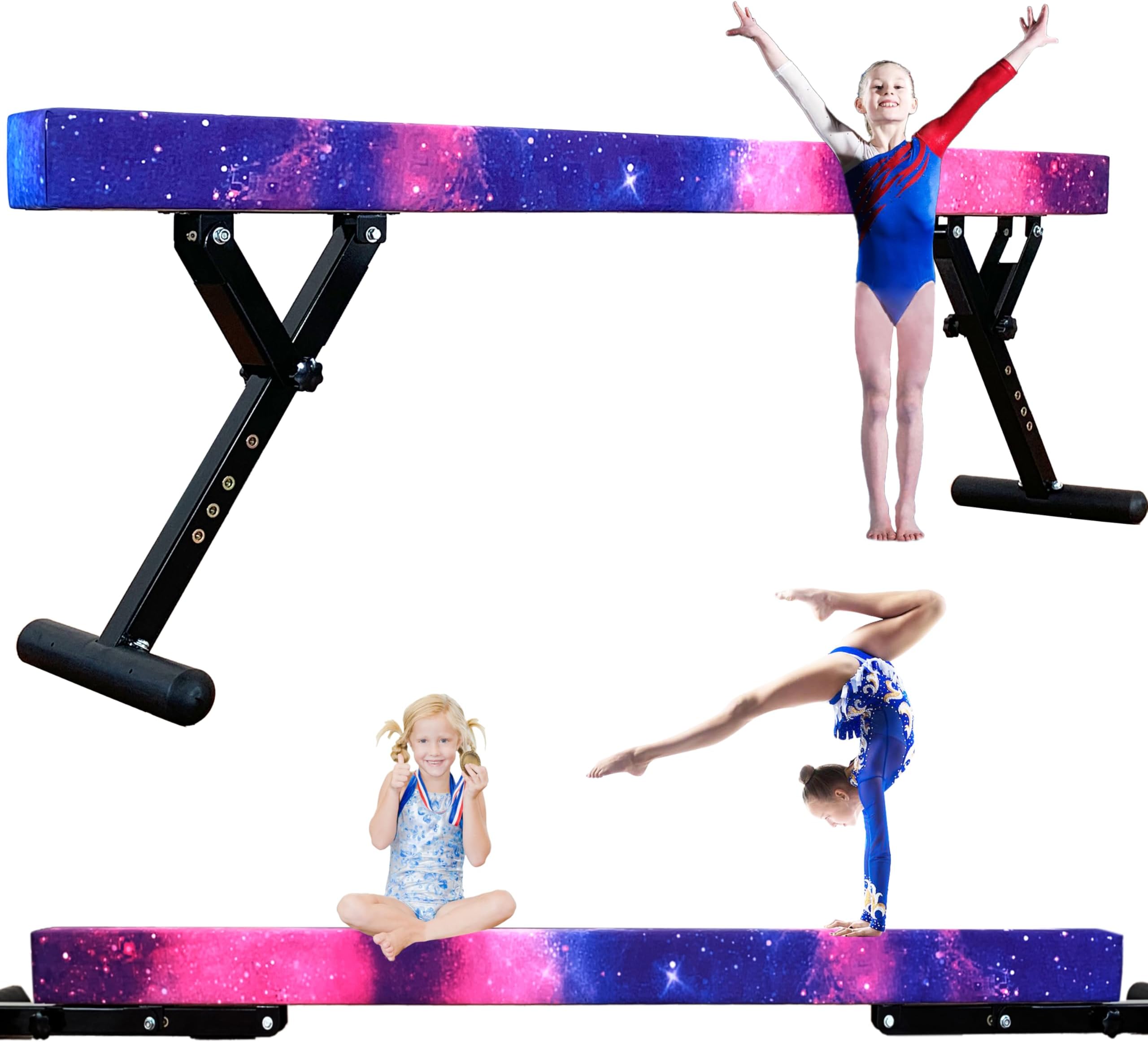 MARFULA Adjustable Balance Beam 8 ft Gymnastic Beam Adjustable Height for Kids and Teenage of All Gymnastic Levels, Gymnastic Training Beam Gymnastic Equipment for Athlete Home and Gym Club Use