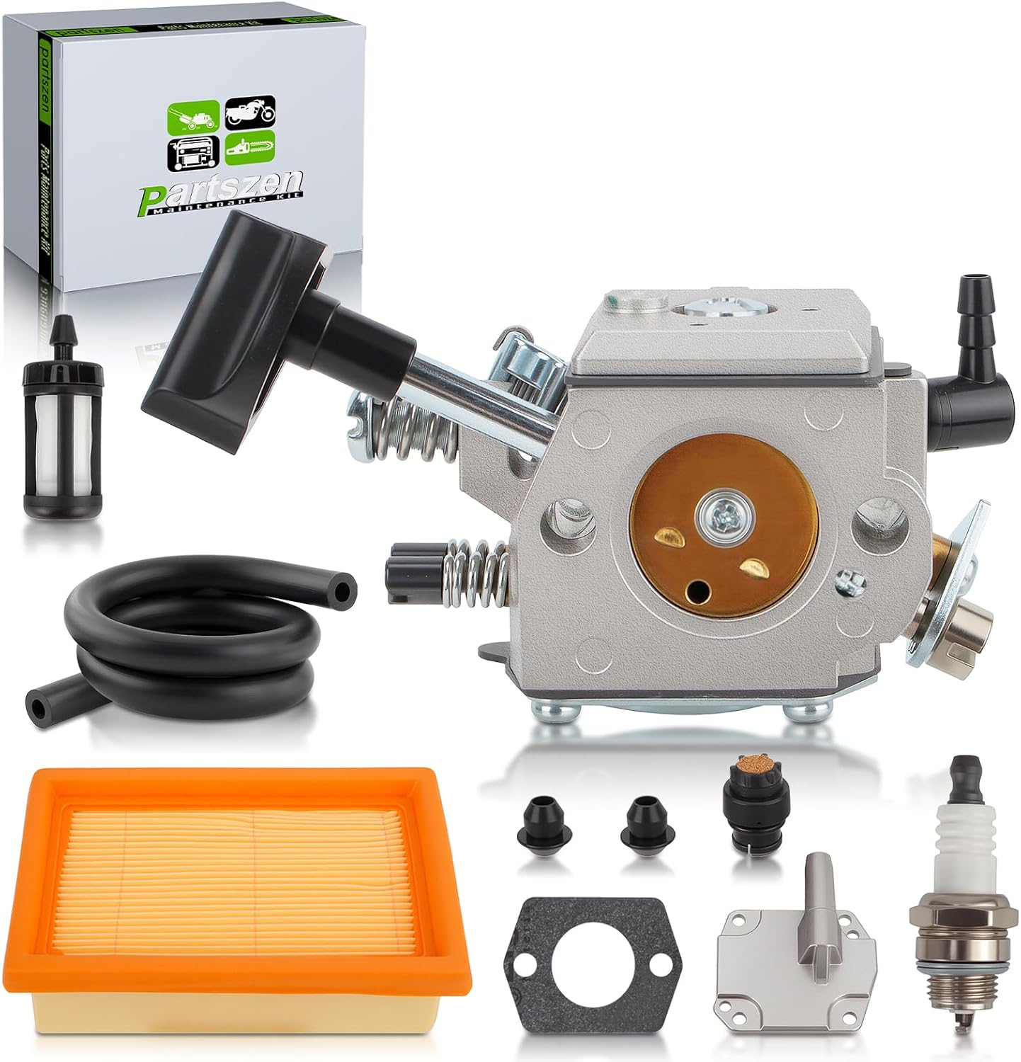 SR340 BR420 Carburetor for SR320 SR380 SR400 SR420 BR320 BR340 BR380 BR400 Backpack Leaf Blower with Spark Plug Fuel Line Air Filter #4203 120 0601, 4203 120 0603