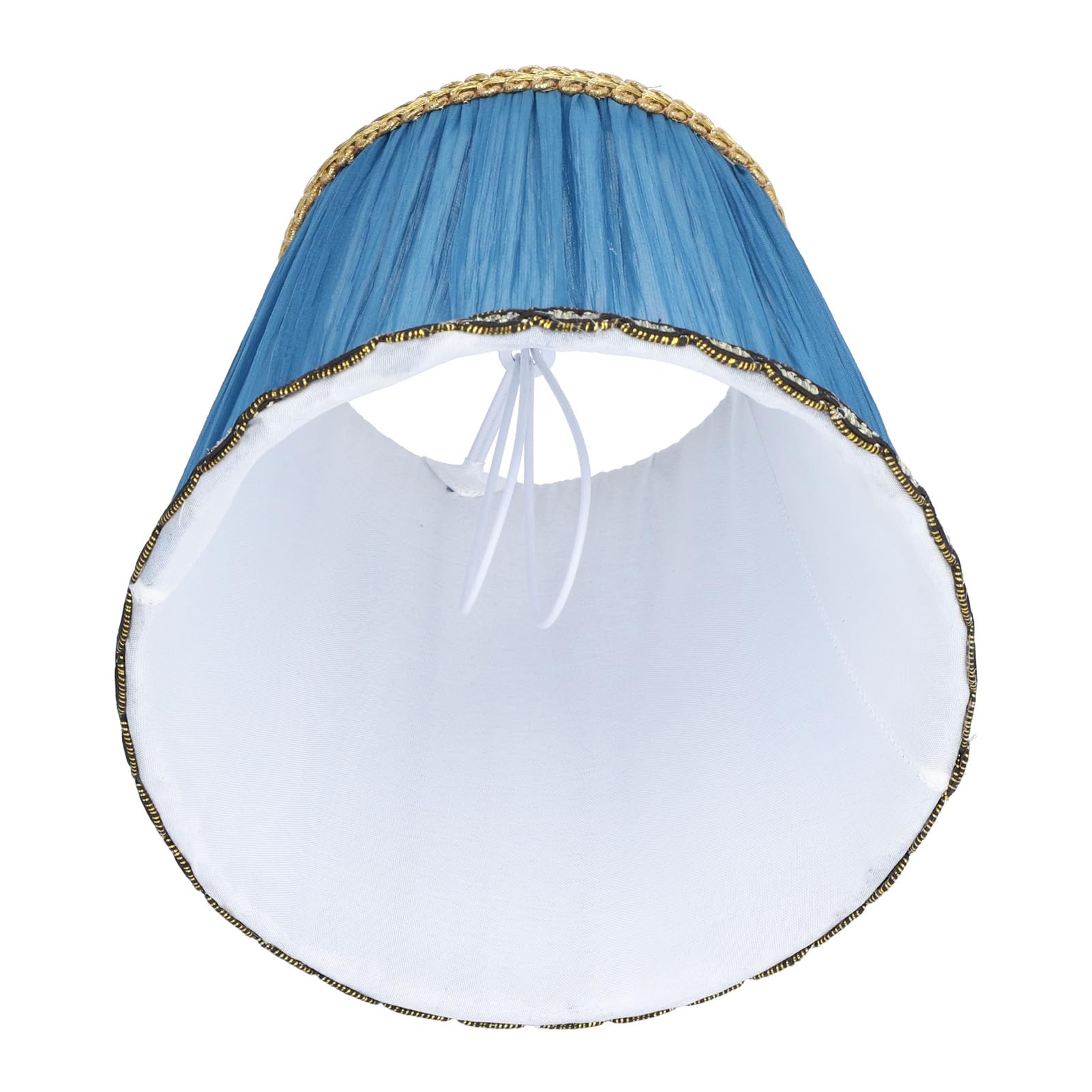 3 Pezzi Paralume Piccolo, Clip su Paralume a Barilotto in Tessuto Pieghettato per Lampada da Tavolo e Lampadario, 3,5 Pollici in Alto x 5,5 Pollici in Basso x 5,1 Pollici di Altezza(Blu)