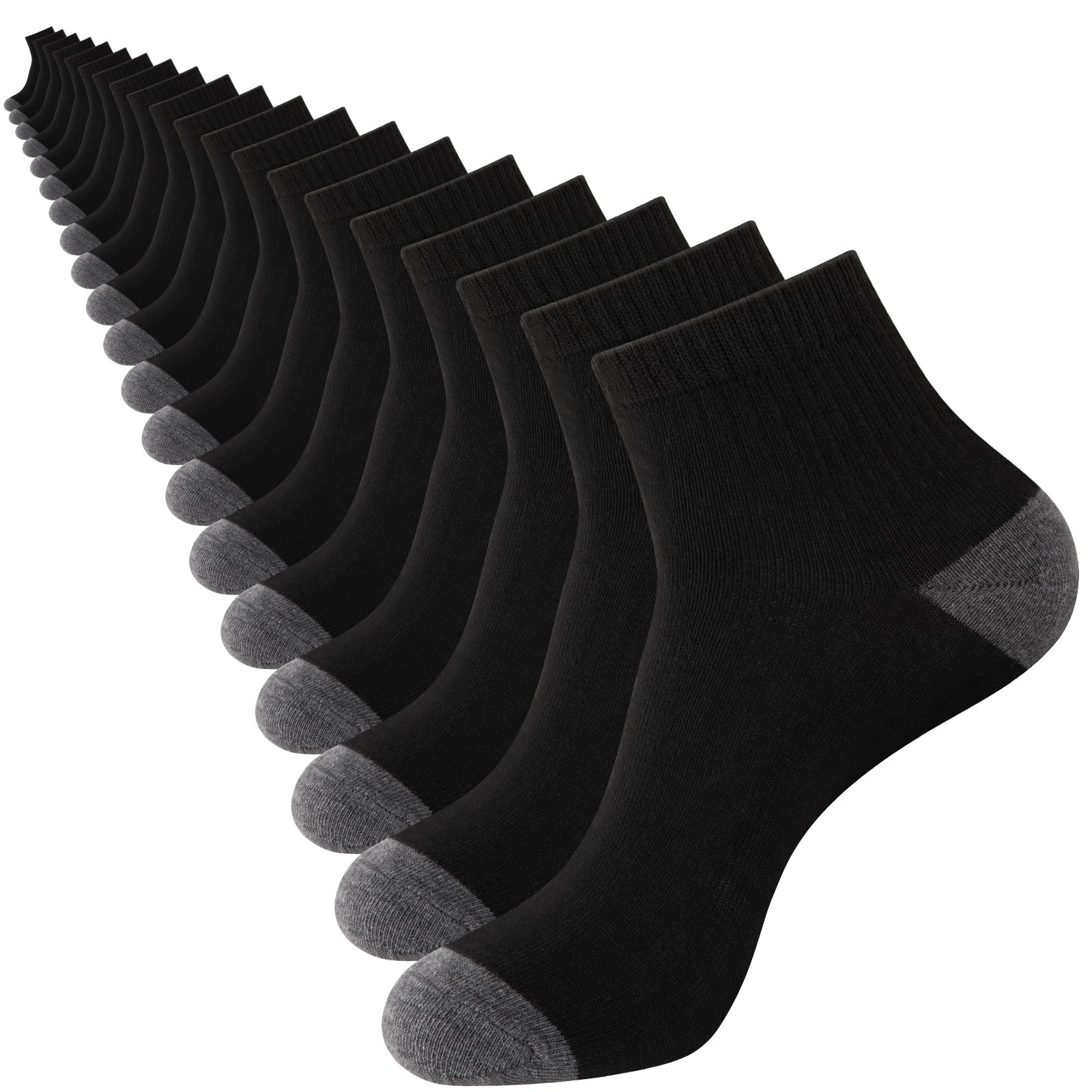 20 Pairs Ankle Socks For Men - Mens Socks Size 8-12/12-16 Thin Casual Bulk Socks