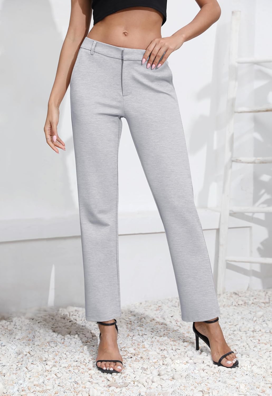 Urban CoCo Women's Elastic Waisted Dress Pants Business Work Casual Stretch Slacks with Pockets - Image 4