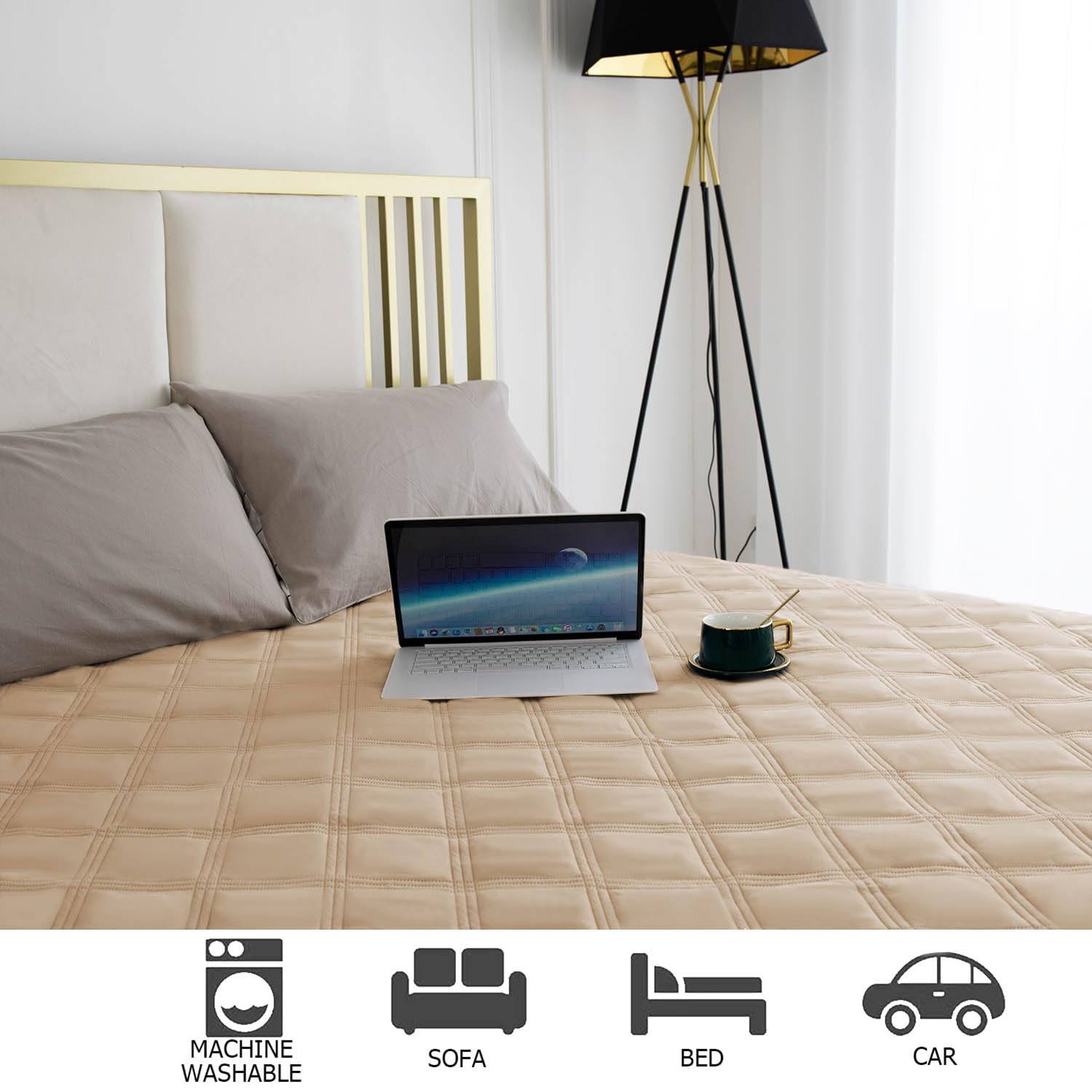 Ameritex Funda Impermeable para Cama de Perro, Manta para Mascotas con Parte Trasera Antideslizante para Muebles, Cama, sofá