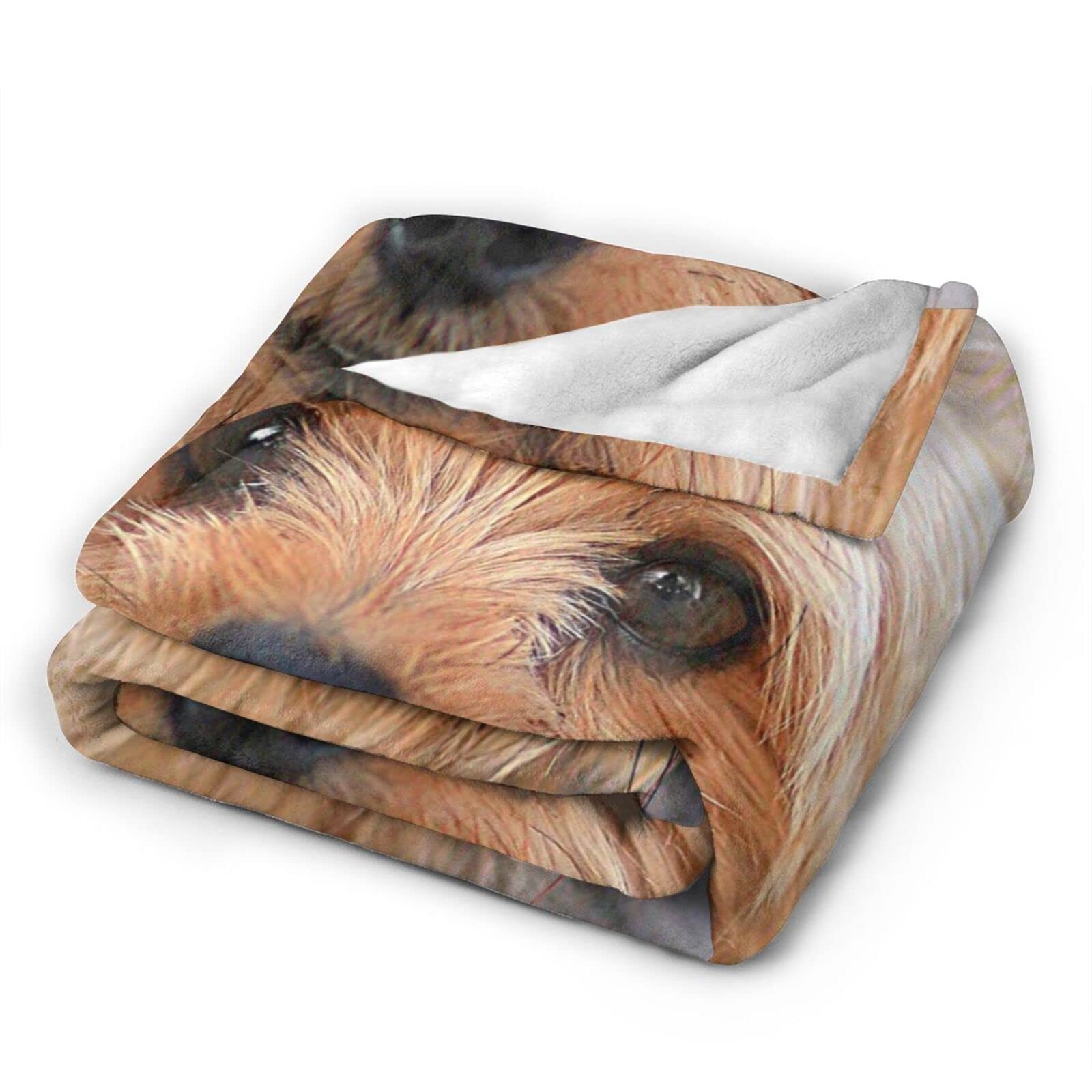 Super Kuschelige Flanell-Decke Mit Yorkshire Terrier-Muster – Perfekt Für Sofa, Bett & Reisen, 127x152 Cm, Ultraweich & Warm