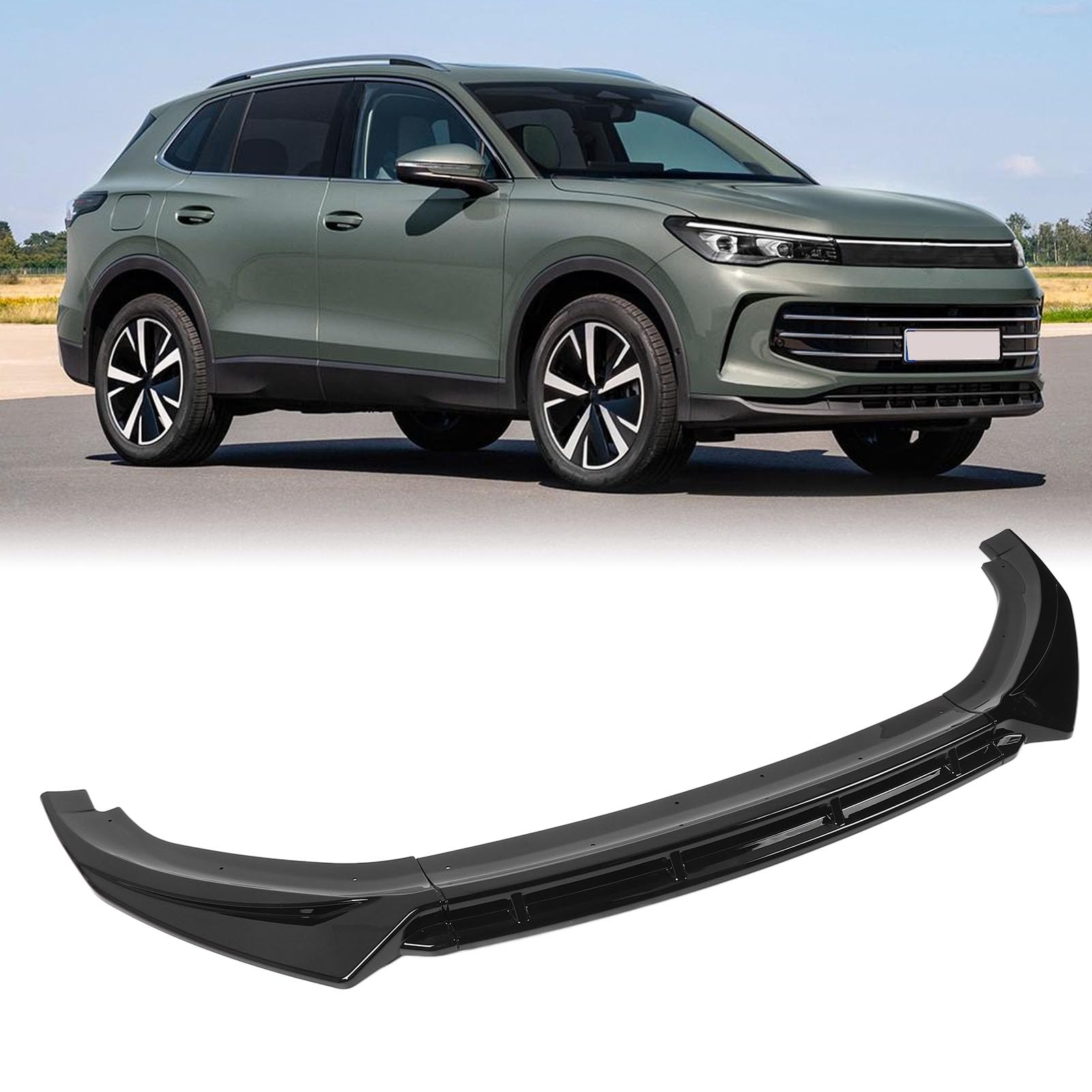3 szt. Spoiler przedniego zderzaka błyszczący czarny wzmocniona aerodynamika dokładka przedniego zderzaka Splitter Protector dla MK3 Standard 2024 i nowszych