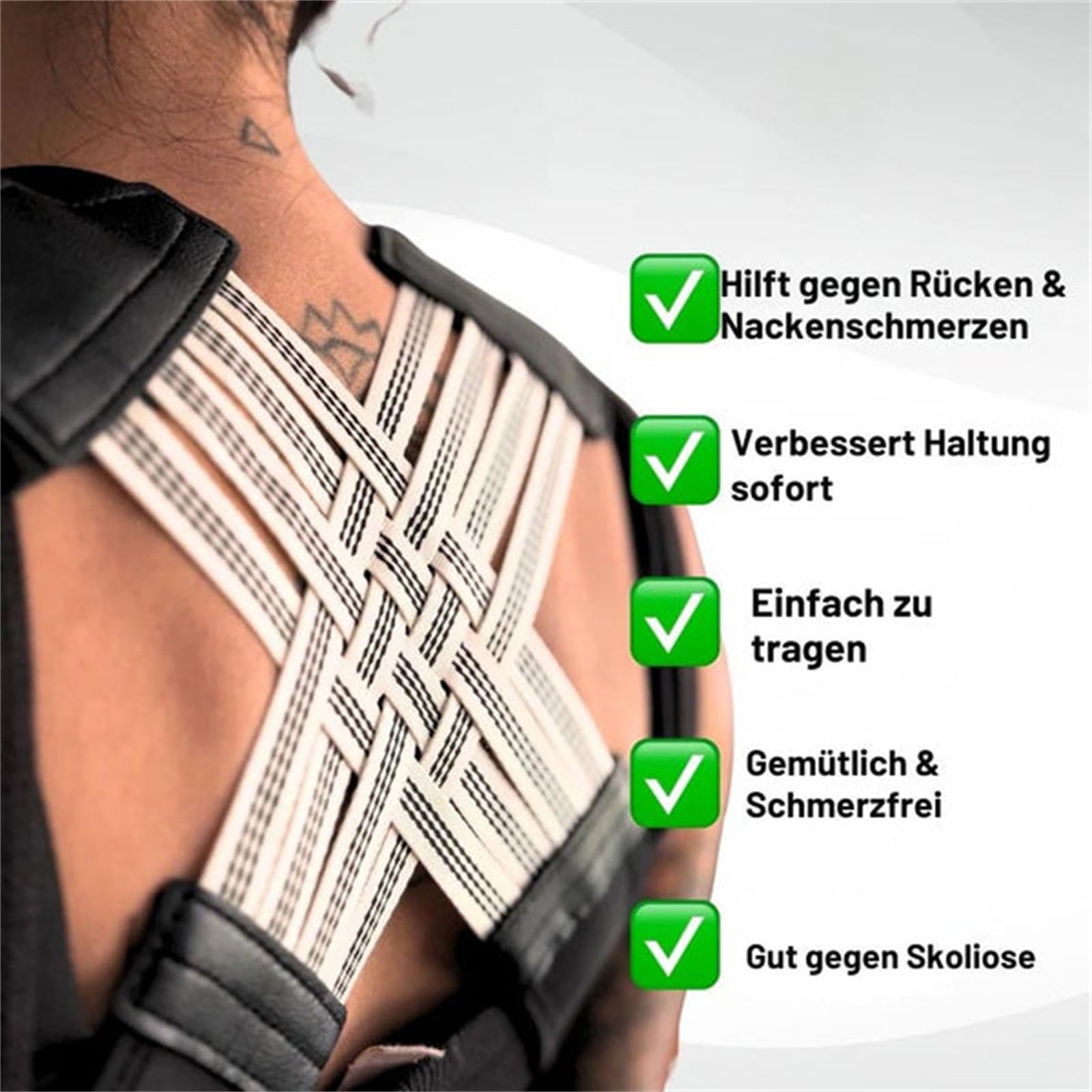 MEIION Haltery AlignFlex – dein Haltungstrainer Haltungskorrektor für Männer und Frauen verstellbare, atmungsaktive Rückenstütze, bequem und effektive Haltungskorrektur
