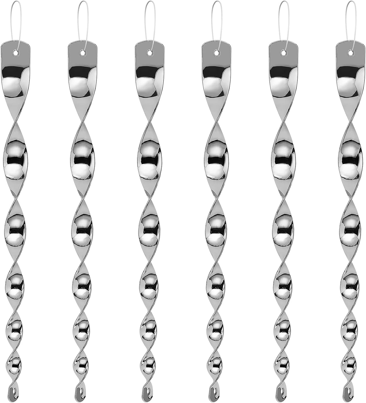 Besmon Woodpecker Bird Scare Devices，Reflective Scare Rods Control Device to Keep Birds Away from Patio Pool（Christmas Reflective Strip Hanging Home as Decoration） (6PCS)