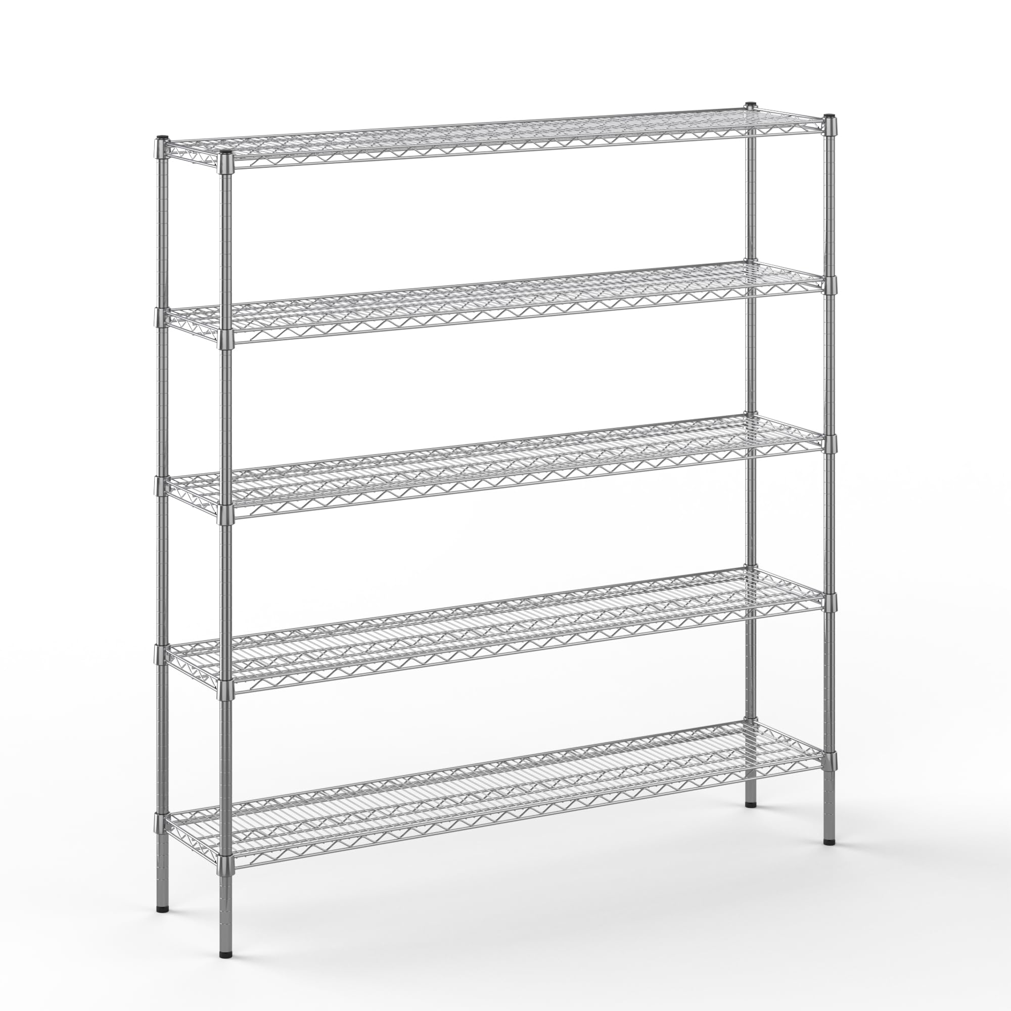 14" Deep x 60" Wide x 64" Height Wire Shelving Kit | 5-Tier | NSF Commercial Storage Rack Unit